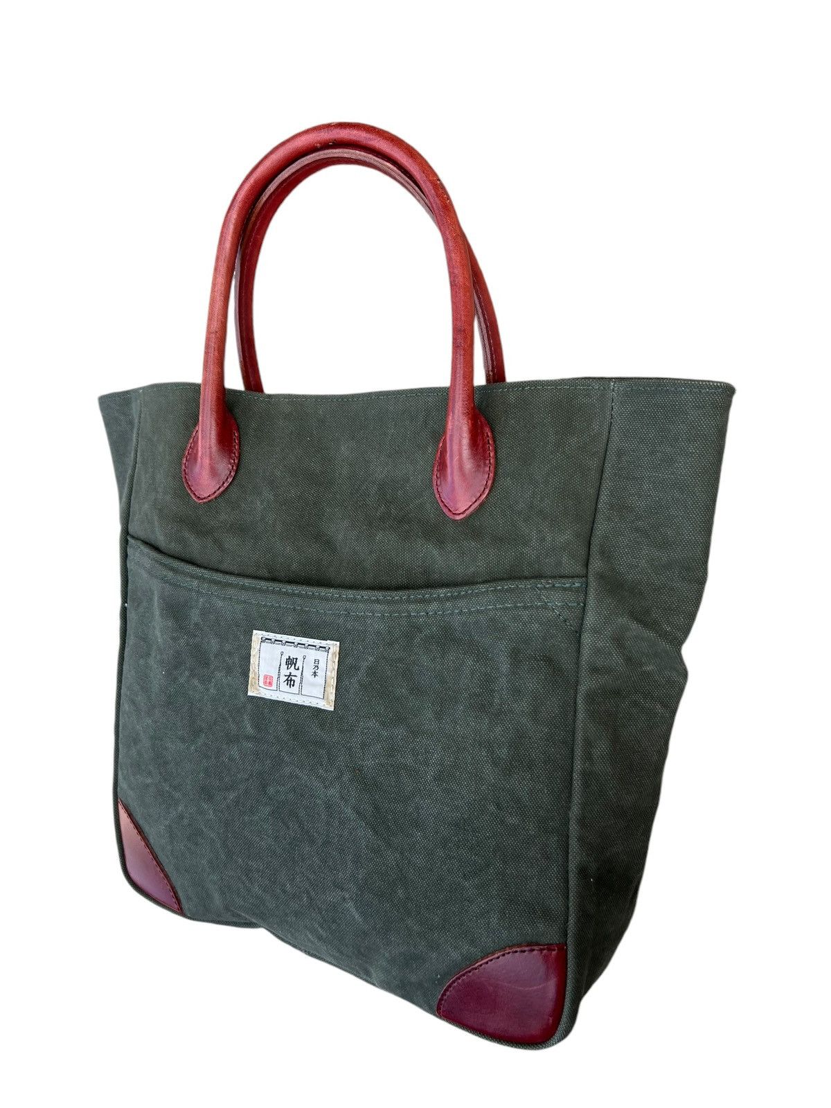 Canvas Vintage Hinomoto Japan Hard Canvas Leather Tote Bag Size ONE SIZE - 7 Thumbnail