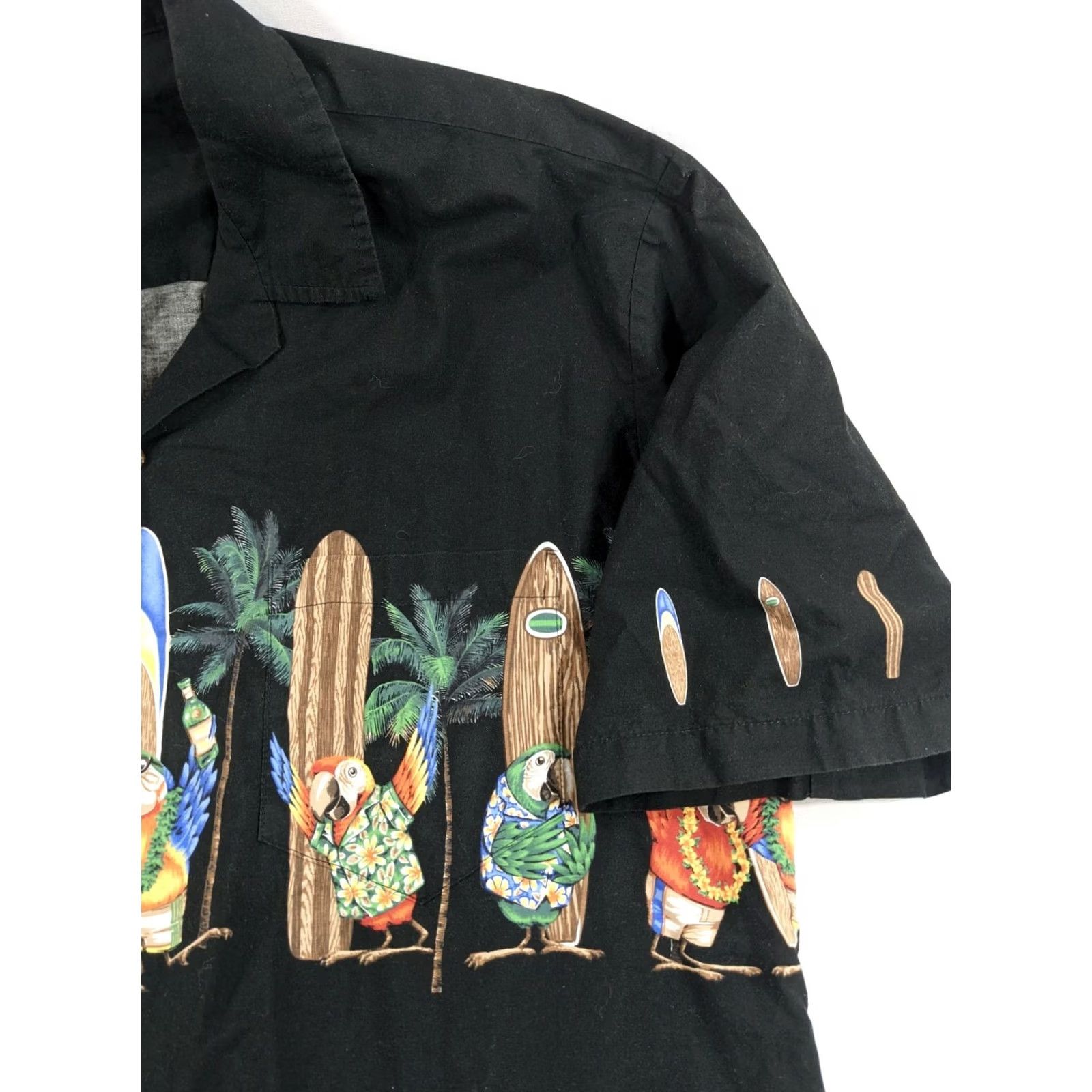 Vintage Pacific Legend Apparel Hawaiian Shirt XL Black Surfboard Parrots Excellent Shirt Mens Size US XL / EU 56 / 4 - 2 Thumbnail