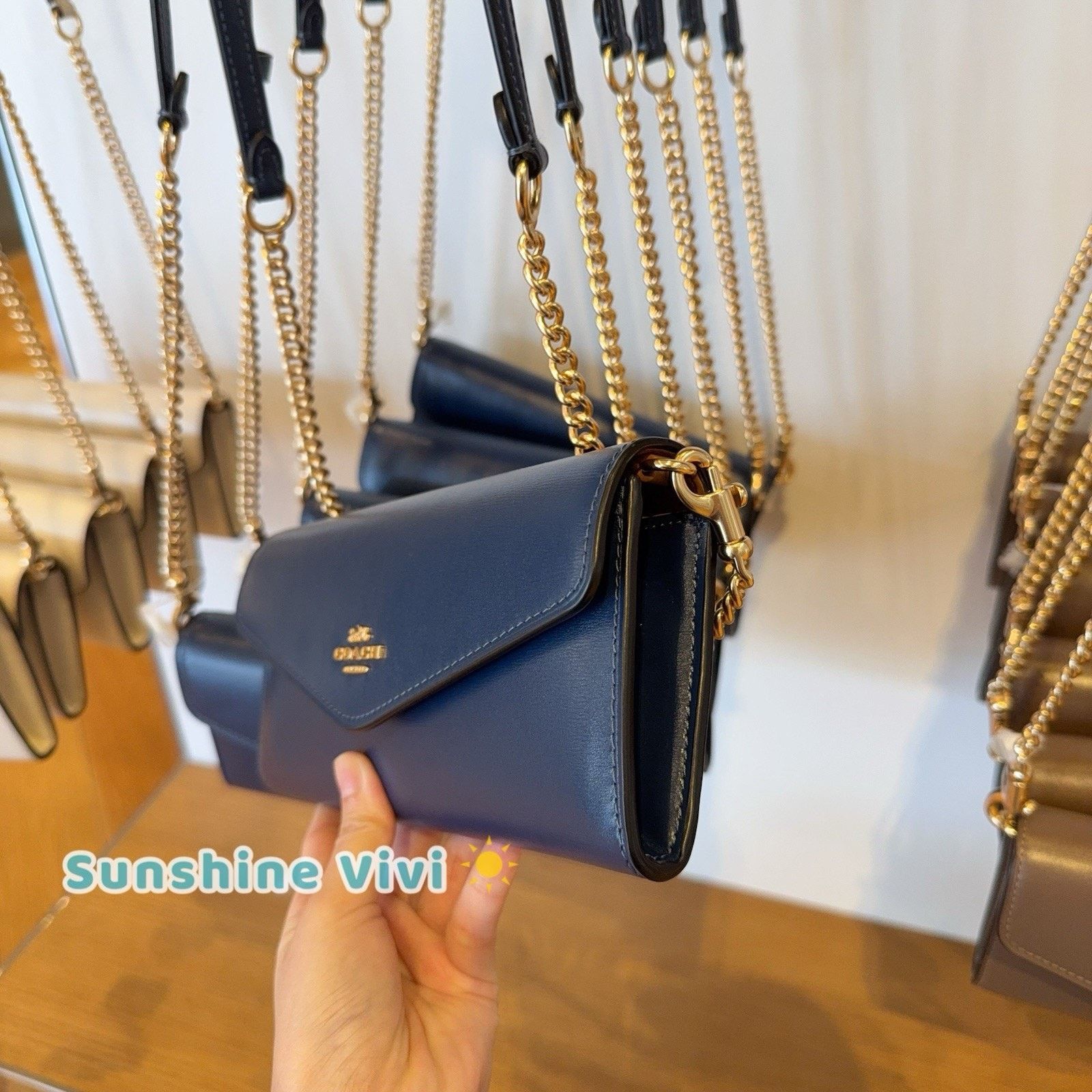Coach NWT Coach Klare Wallet Chain CBI22 Shiny Gold/Deep Blue Size ONE SIZE - 3 Thumbnail