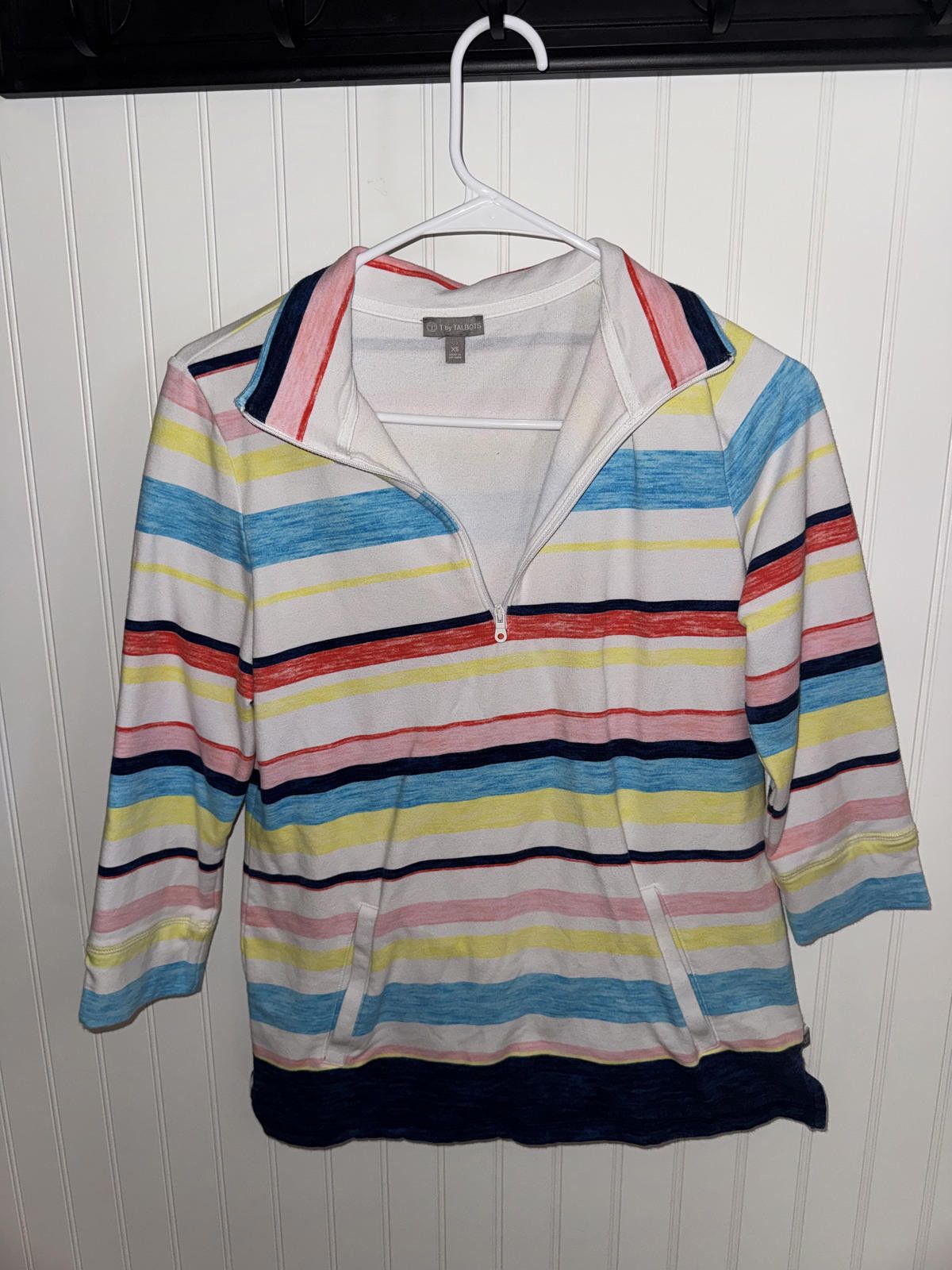 Other T by Talbots Striped Quarter Zip Pullover XS Size XS / US 0-2 / IT 36-38 - 1 Thumbnail