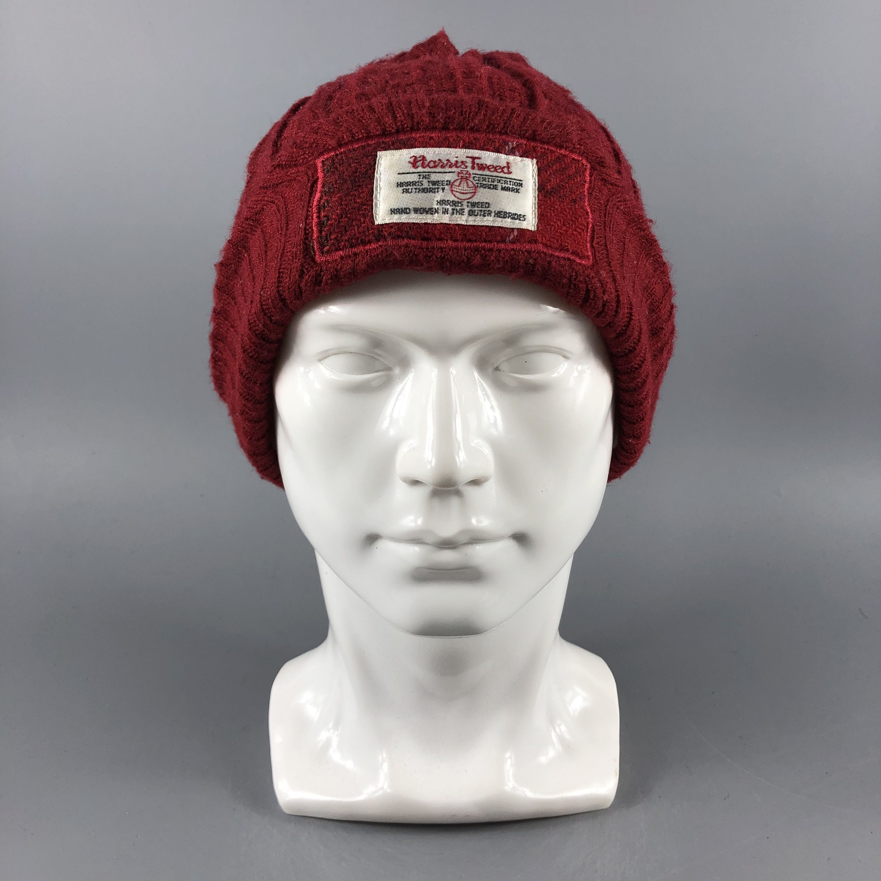 image of Harris Tweed Hats Aran Isle Beanie Crochet Snow Cap B627, Men's