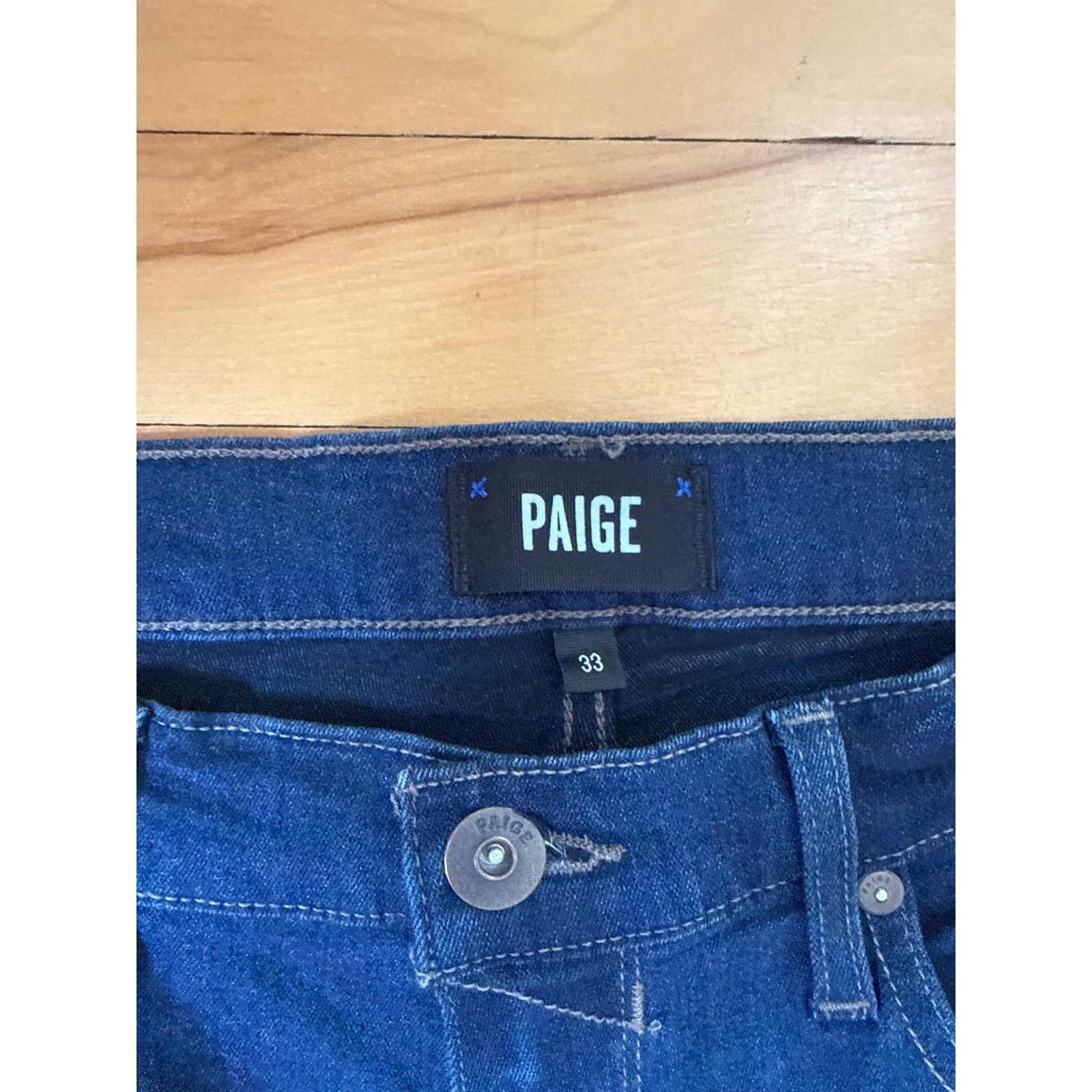 Paige PAIGE Federal Slim Straight Jeans 33 Eliot Dark Wash EUC Size US 33 - 3 Thumbnail