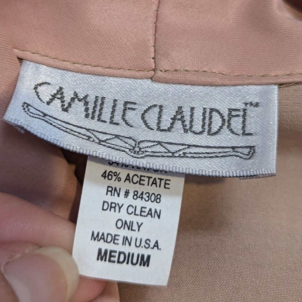 Vintage Vintage Camille Claudel Satin Double Breasted Pink Blouse Size M / US 6-8 / IT 42-44 - 4 Thumbnail