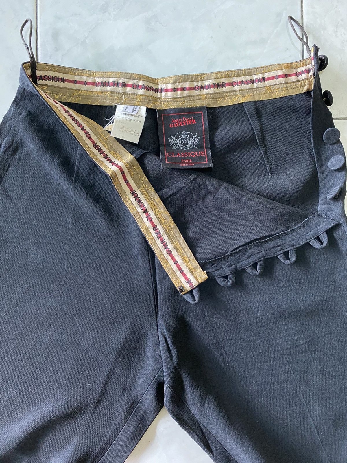 Jean Paul Gaultier Jean Paul Gaultier Classique Black High-Waist Wide-Leg Pants Size 25" / US 0 / IT 36 - 12 Thumbnail
