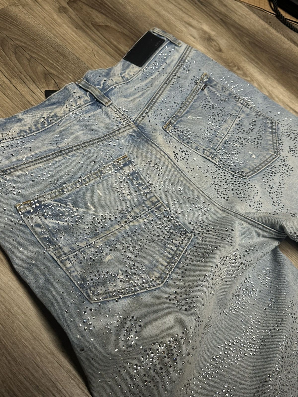 Amiri Amiri Jeans Crystal Embellished Denim Size US 33 - 6 Thumbnail