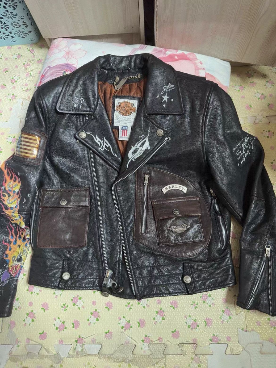 Harley Davidson 80s Harley-Davidson Cavaliers Leather Jacket – Vintage Size US M / EU 48-50 / 2 - 1 Thumbnail