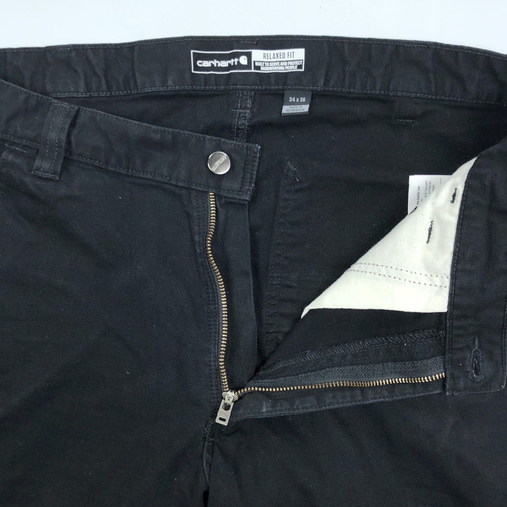Carhartt Carhartt Men's 34x36 Rugged Flex Relaxed Fit Canvas Work Pants Black BN2291-M Size US 34 / EU 50 - 2 Thumbnail