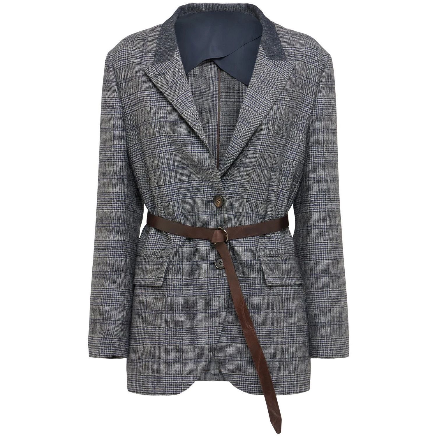 Brunello Cucinelli BRUNELLO CUCINELLI Gray/Blue Wool Blazer Jacket New & Authen Size S / US 4 / IT 40 - 1 Thumbnail