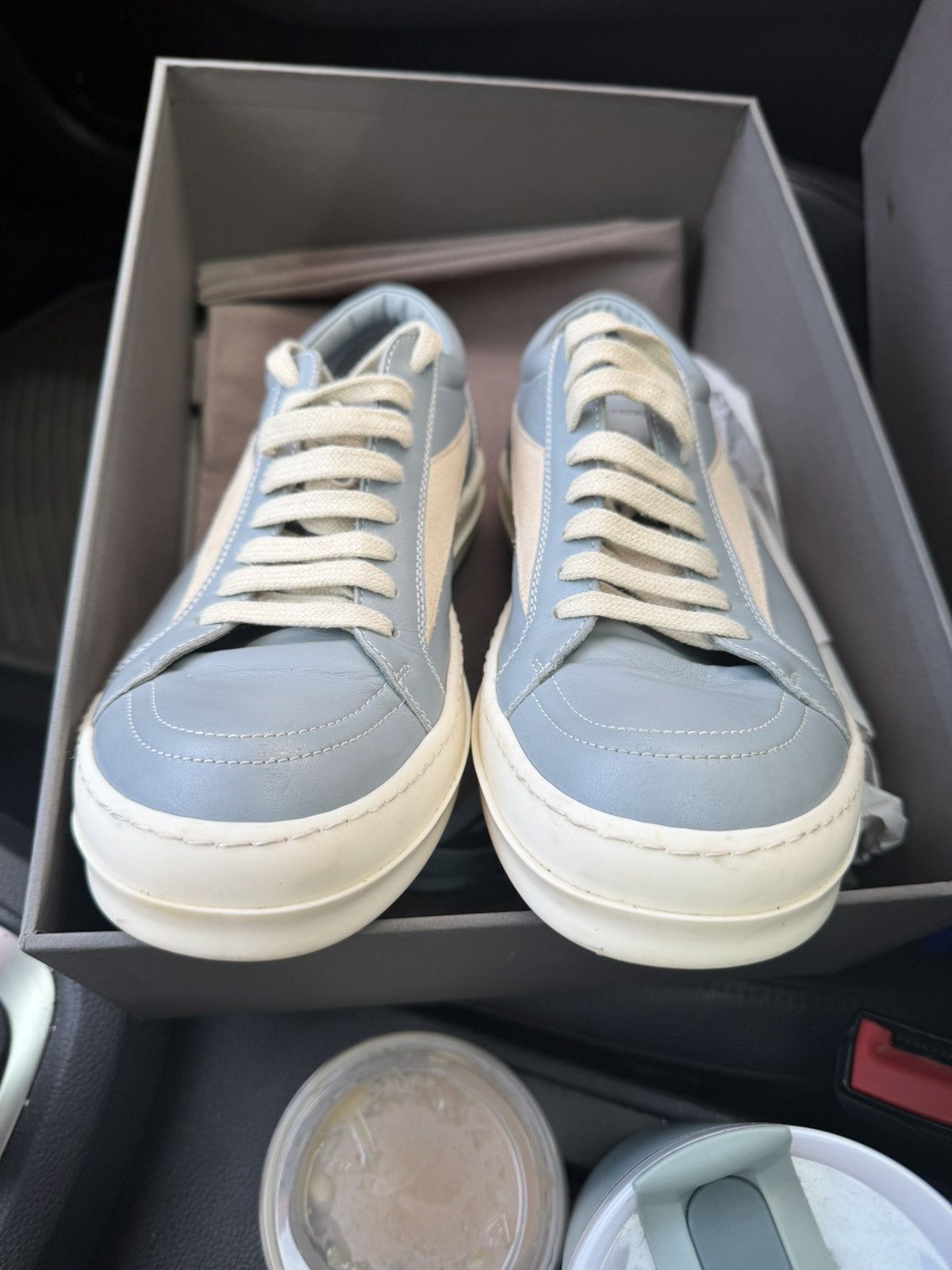 Rick Owens Porterville Leather Vintage Sneaks “Pale Blue” Rick Owens Size US 7 / EU 40 - 12 Thumbnail
