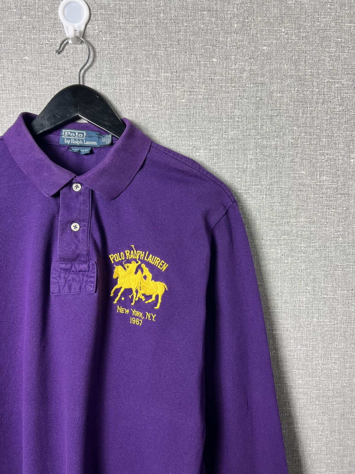 Polo Ralph Lauren Vintage Polo Ralph Lauren New York Purple Polo Long Sleeve Size US XL / EU 56 / 4 - 3 Thumbnail