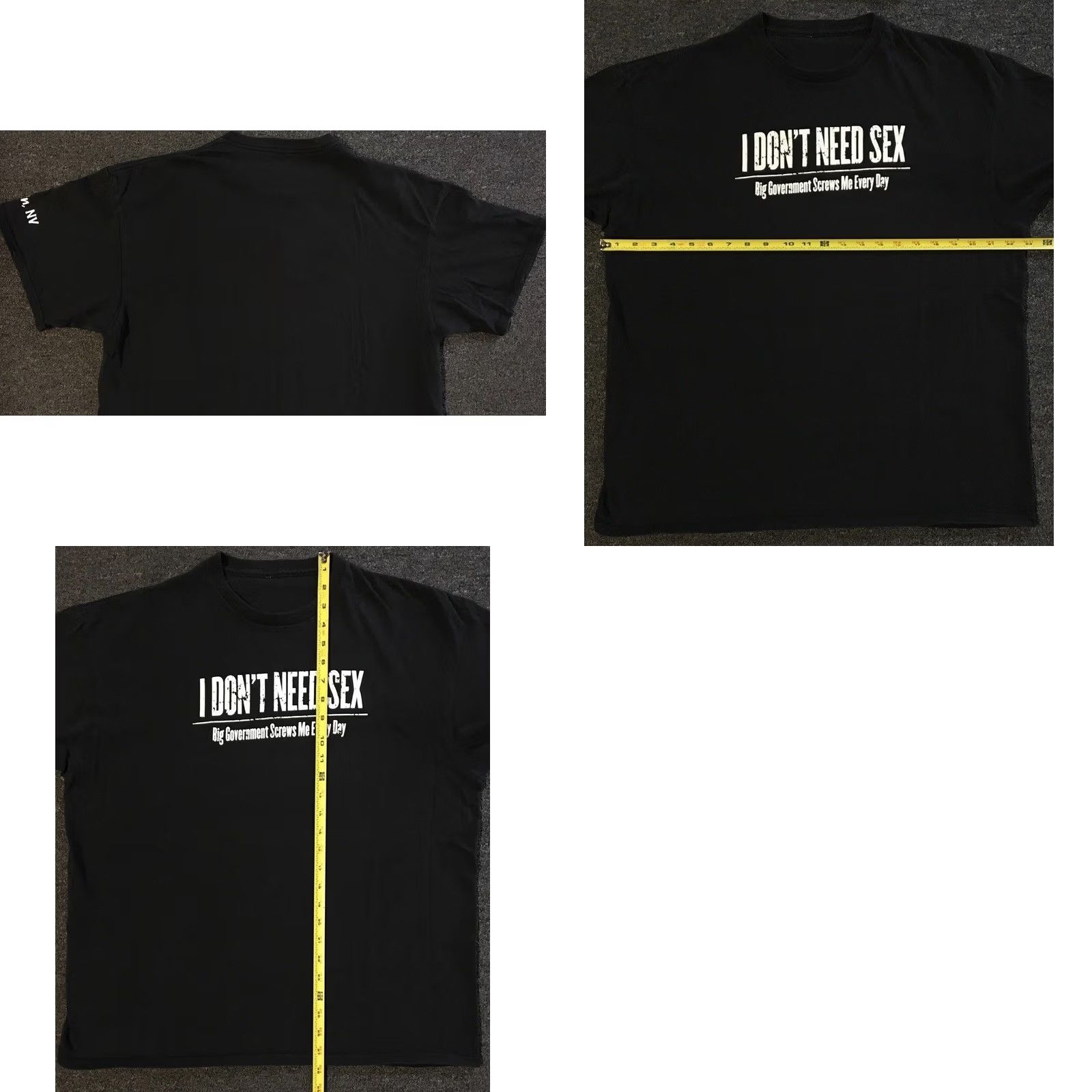 Vintage Vtg I Dont Need Sex Government Screws Me Shirt M L Black Funny Crude Grunge Y2K 80s 90s Mens Shirt Size US M / EU 48-50 / 2 - 8 Thumbnail