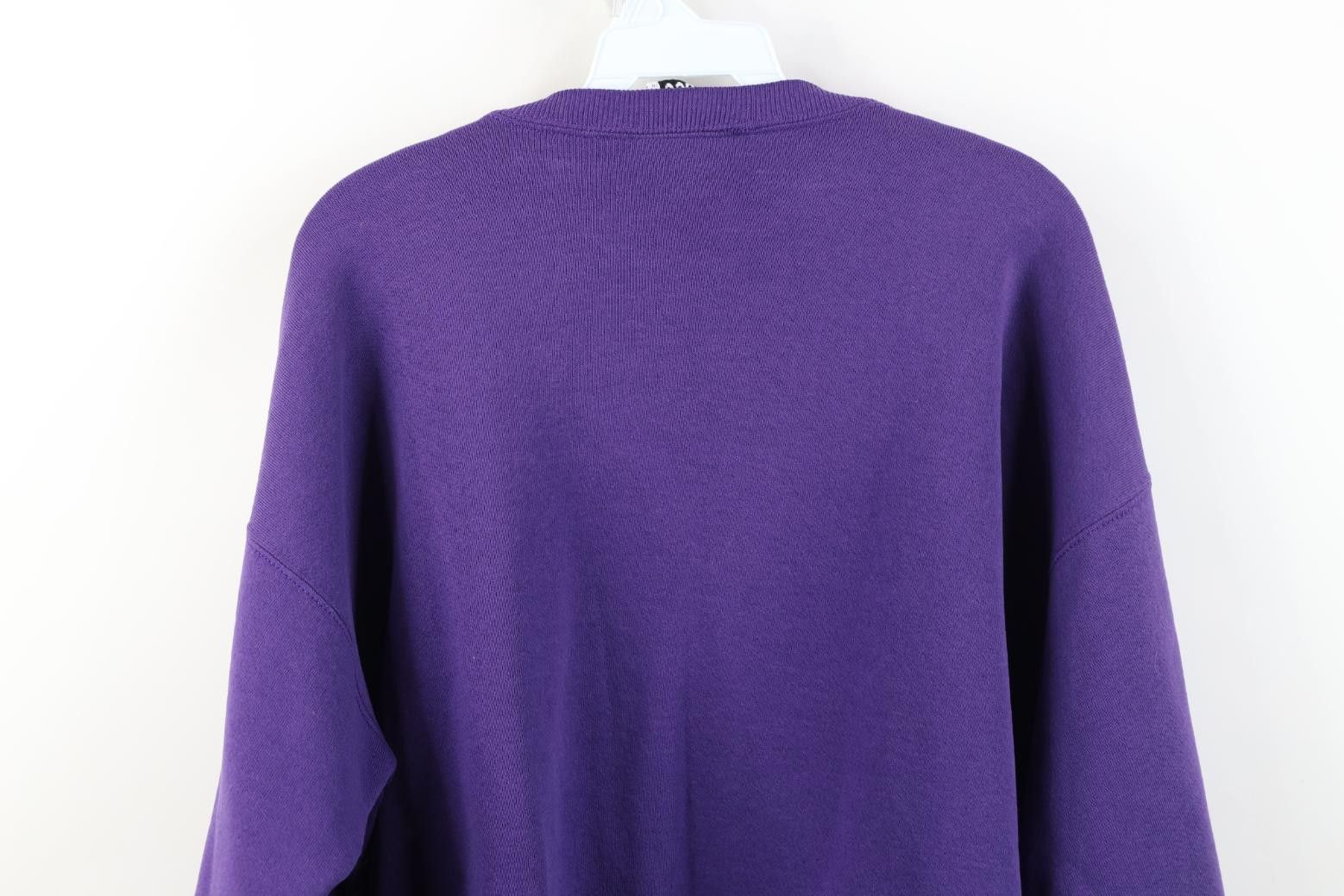 Vintage Vintage 90s Streetwear Heavyweight Sweatshirt Purple USA Size XL / US 12-14 / IT 48-50 - 13 Thumbnail