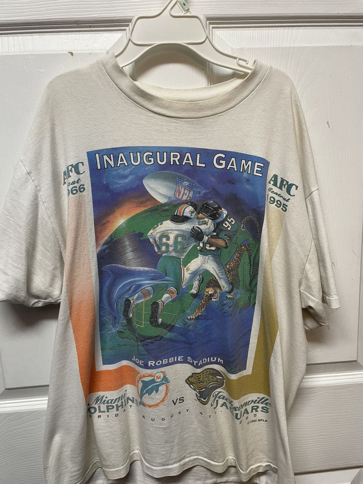 Designer × Vintage Vintage Miami dolphins Jacksonville jaguars t shirt Size US L / EU 52-54 / 3 - 1 Thumbnail