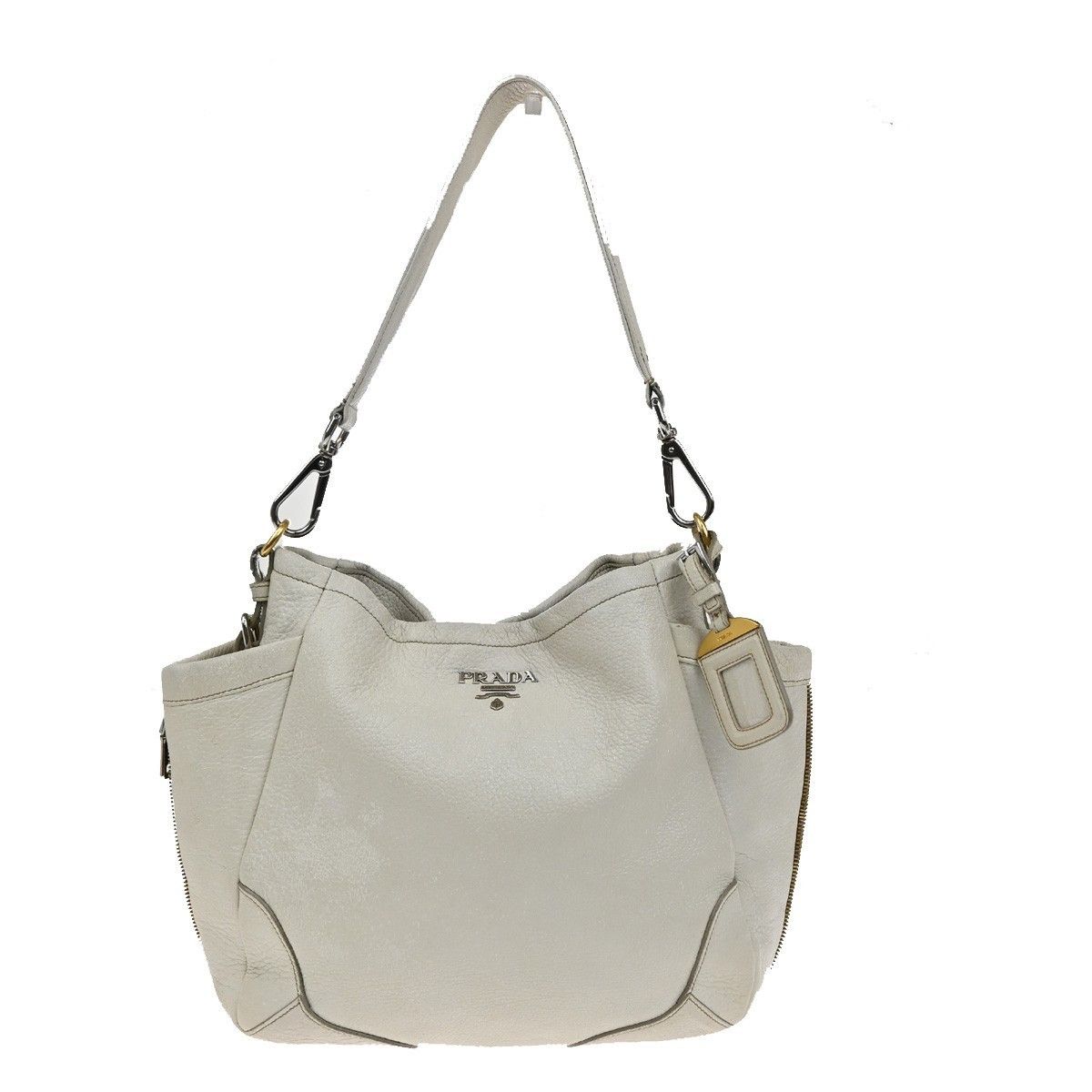 Prada Prada Side Pocket Zip Hobo Vitello Daino Size ONE SIZE - 1 Thumbnail