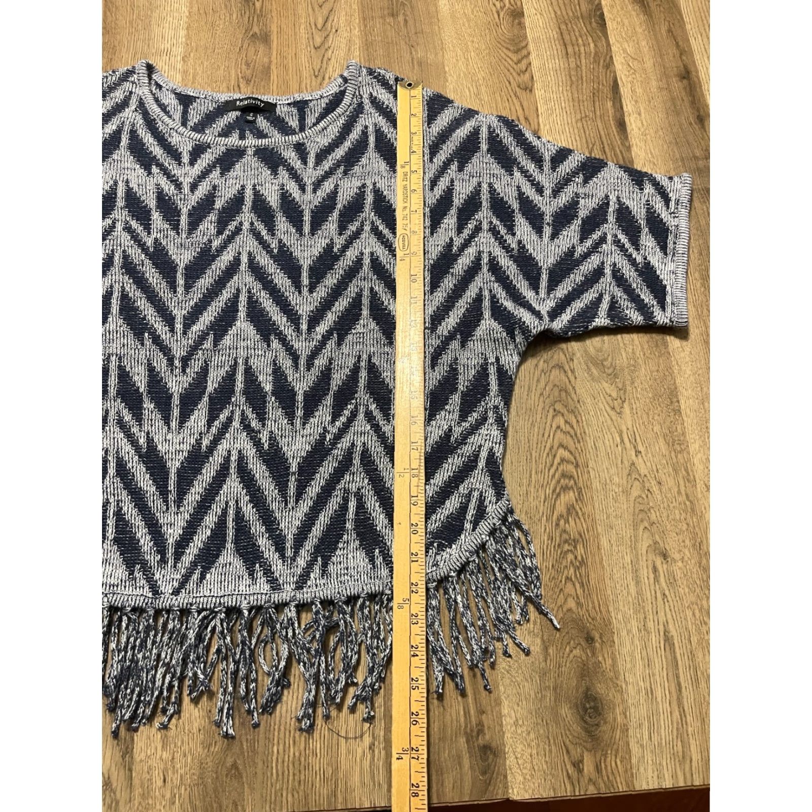 Vintage Relativity Shirt Womens Size Small Blue White Short Sleeve Tassel Shirt Size S / US 4 / IT 40 - 7 Thumbnail
