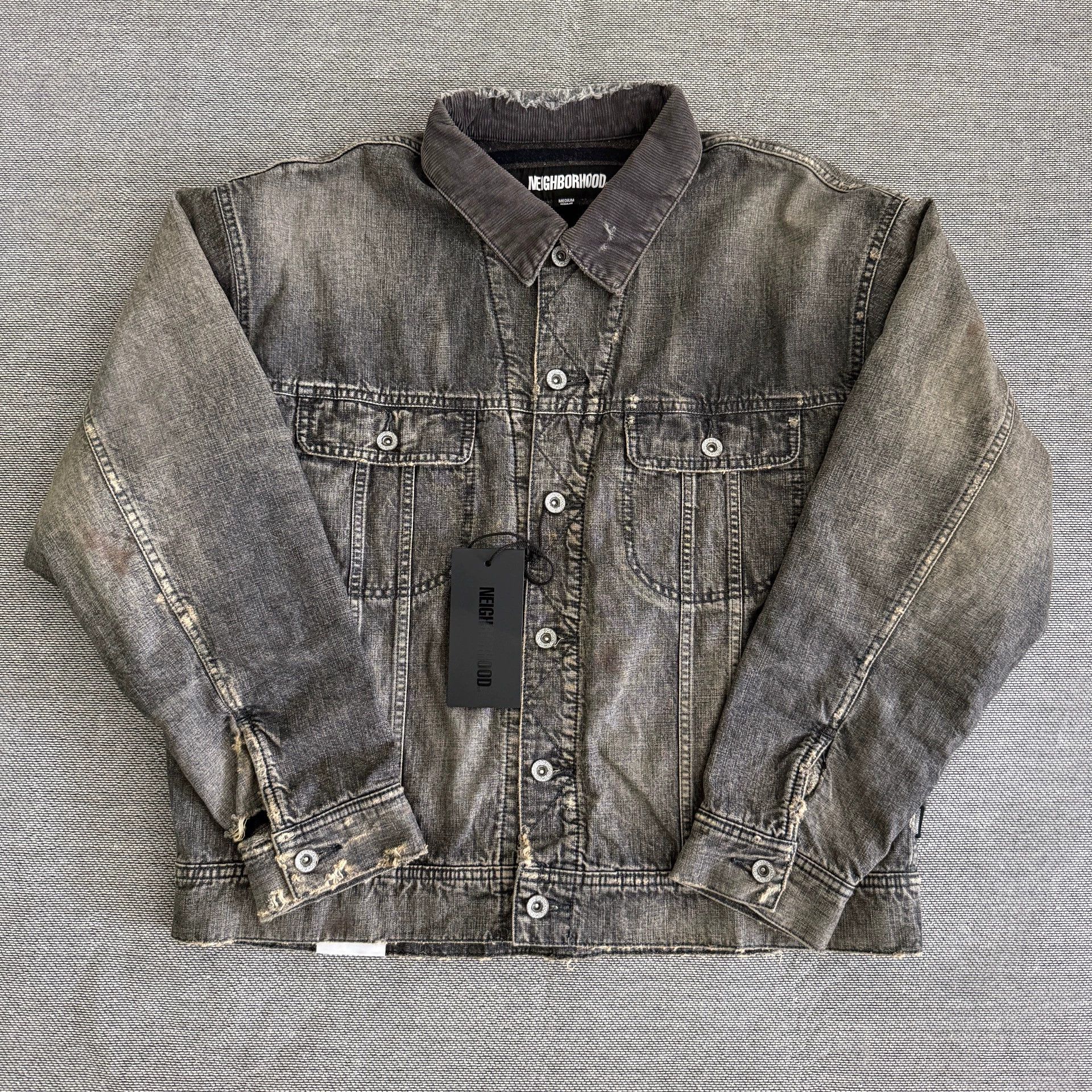 Neighborhood NBHD 23AW Savage Distressed Denim Jacket Black M Size US M / EU 48-50 / 2 - 1 Thumbnail