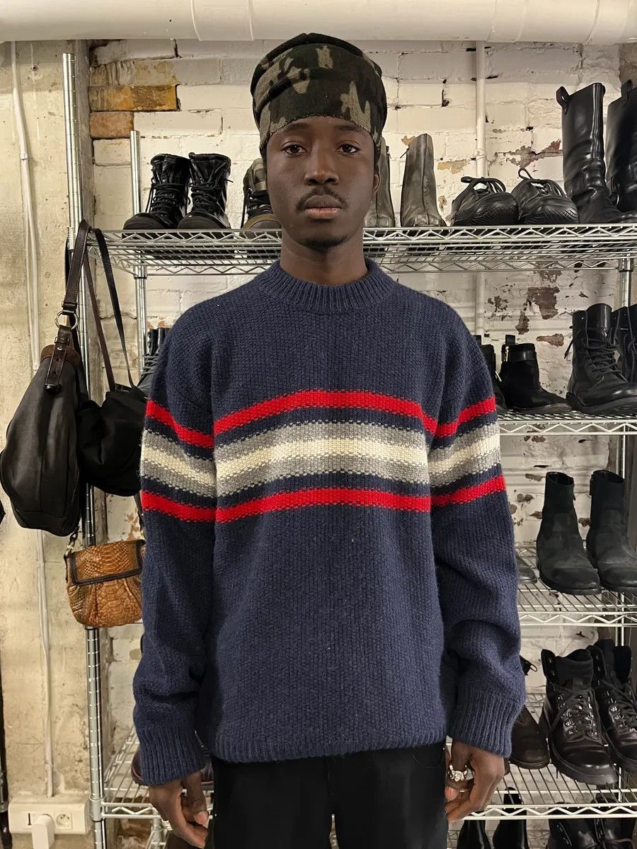 Prada AW2014 Prada Navy Stripes Navy Wool Sweater Size US M / EU 48-50 / 2 - 2 Thumbnail