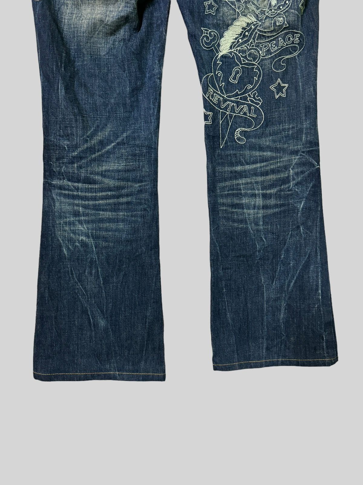 Hysteric Glamour × Japanese Brand Flared Red Pepper Embroidery Rare Design Denim Jeans Size US 28 / EU 44 - 13 Thumbnail