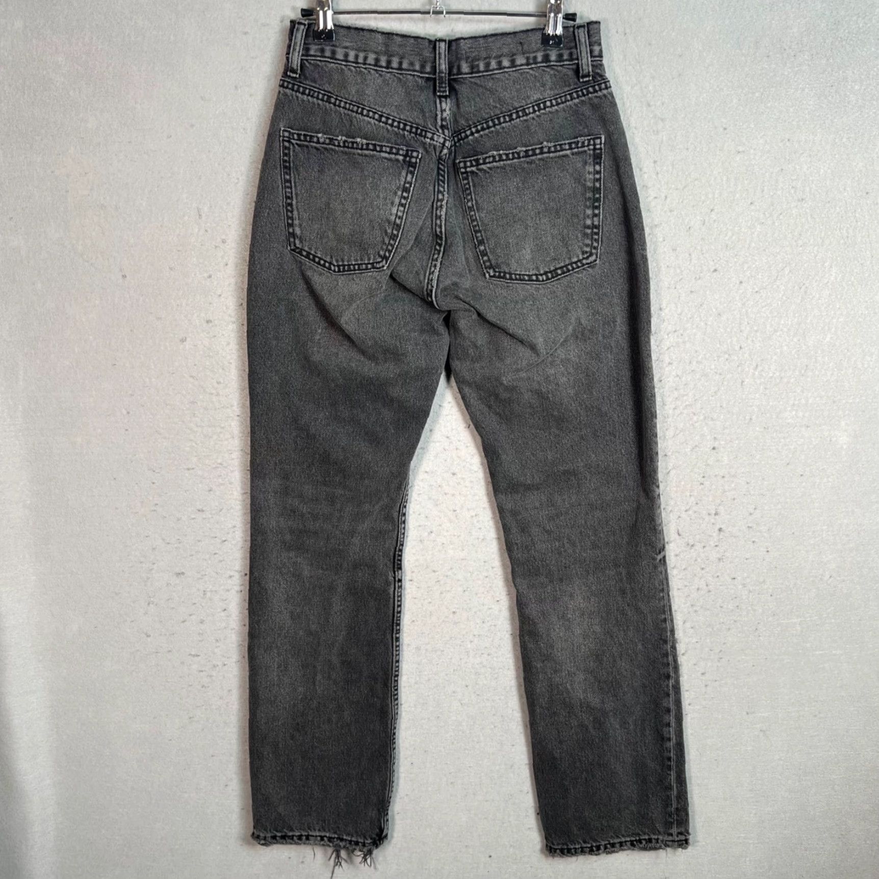 Zara Zara High-Waisted Black Denim Straight-Leg Womens Jeans Size 4 Size 27" / US 4 / IT 40 - 2 Thumbnail