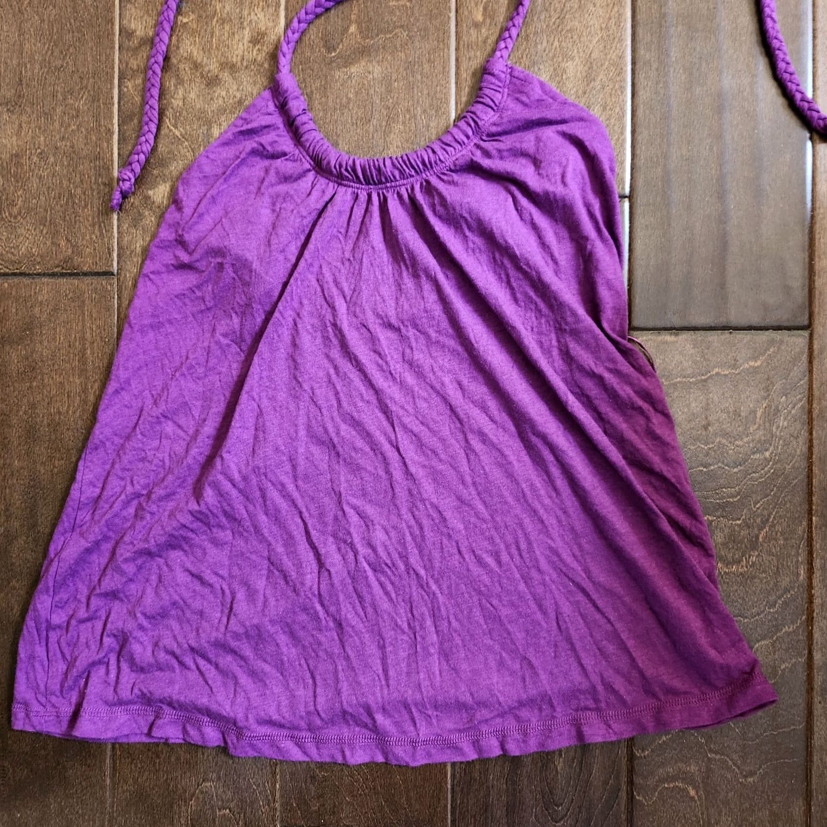 American Eagle Outfitters American Eagle Outfitters Tank Women S/P Purple Tie Halter Top Sleeveless Solid Basic Summer Casual Party/Cocktail Travel Machine Washable Comfort Fit Size S / US 4 / IT 40 - 5 Thumbnail