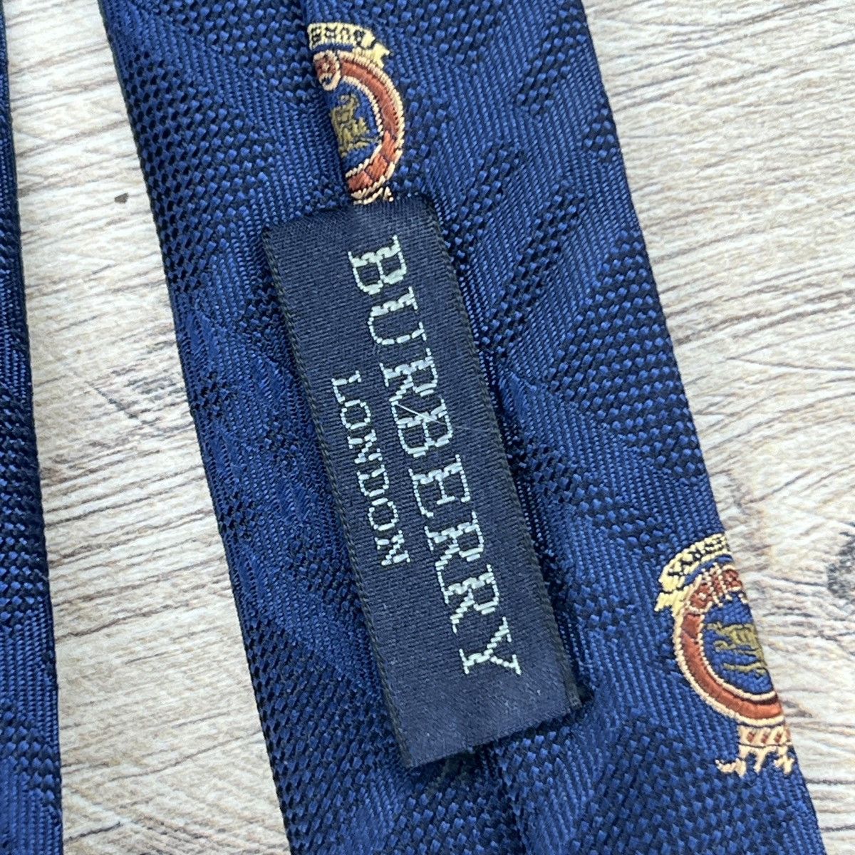 Burberry Vintage Burberry Silk Neck Ties Navy Nova Check Monogram Size ONE SIZE - 6 Thumbnail