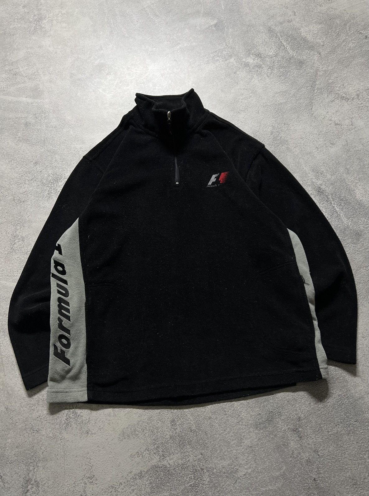 Vintage Vintage Y2k Formula 1 🖤 Fleece 1/4 Zip Sweatshirt Jacket 00s Size US XL / EU 56 / 4 - 1 Thumbnail