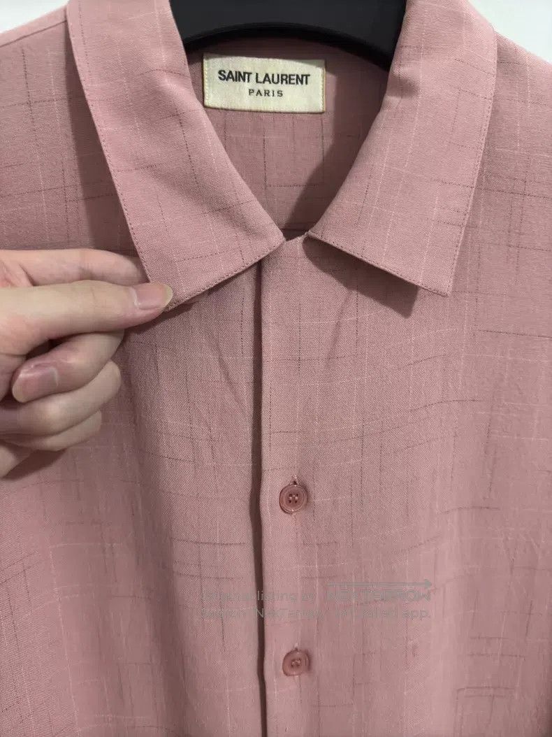 Saint Laurent Paris Saint Laurent Paris Size 37 Viscose Cuban Collar Pink Bamb Size US S / EU 44-46 / 1 - 4 Thumbnail