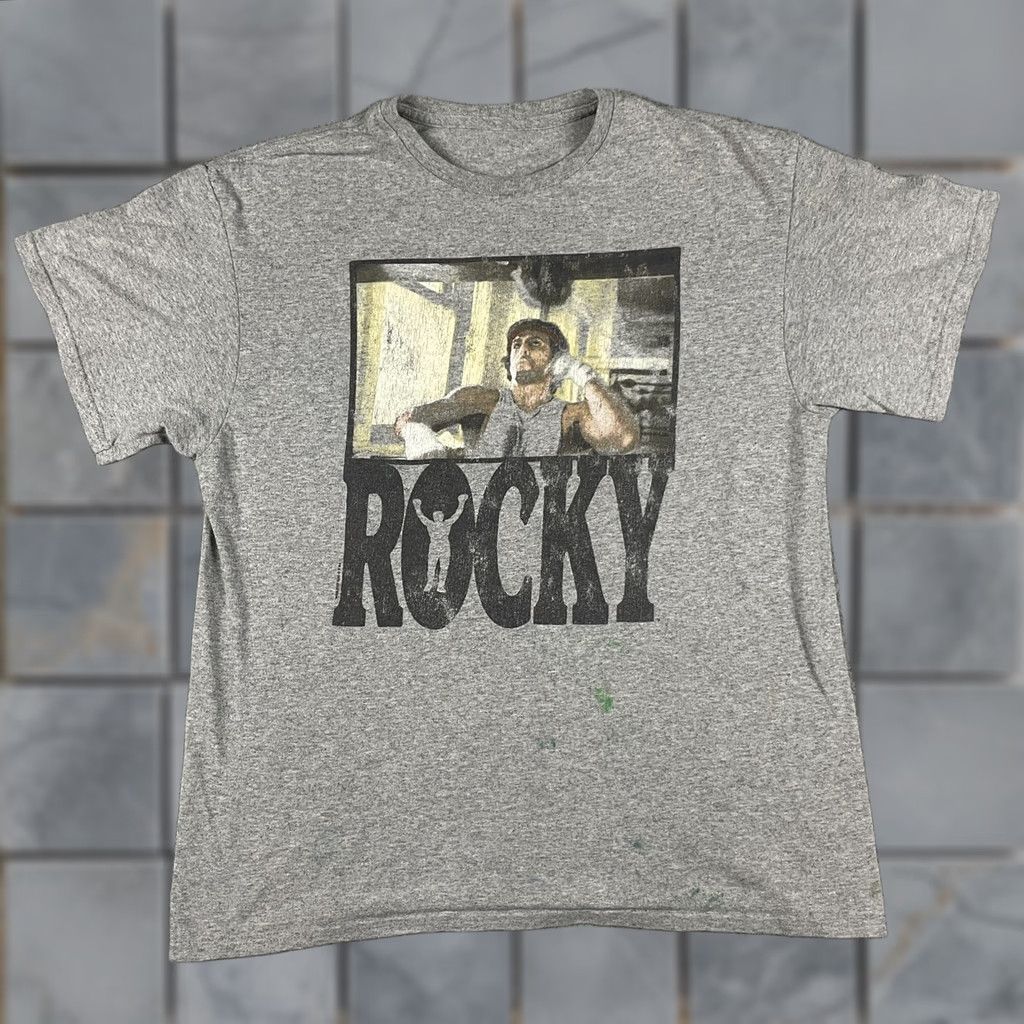 Thrasher Rocky Shirt Adult Medium Gray T-Shirt Crew Neck Short Sleeve Cotton Mens Distressed Graphic Print Sports Movie Boxe... Size US M / EU 48-50 / 2 - 1 Thumbnail
