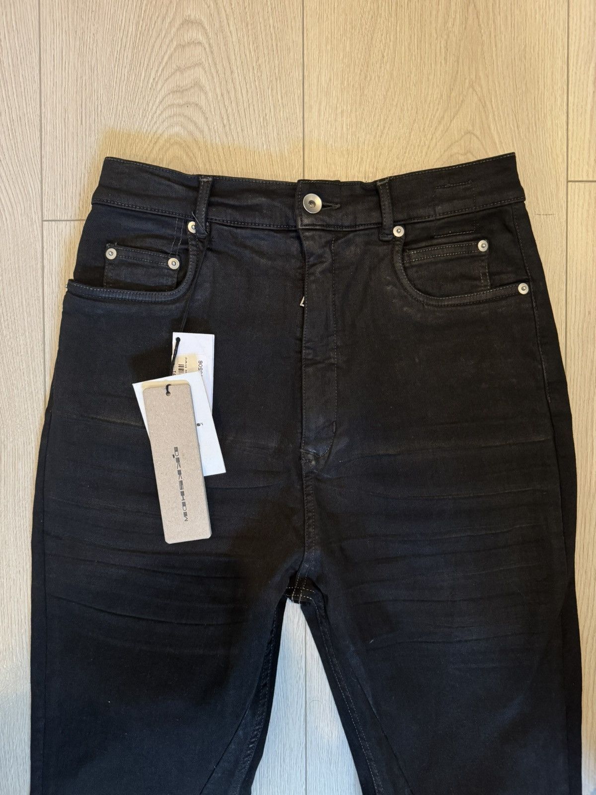 Rick Owens Drkshdw Rick Owens Black Whiskered Flared Jeans Size US 31 - 9 Thumbnail