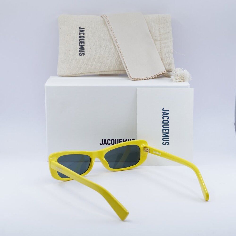 Jacquemus Jacquemus Capri Rectangular Sunglasses Yellow\Grey Size ONE SIZE - 9 Thumbnail