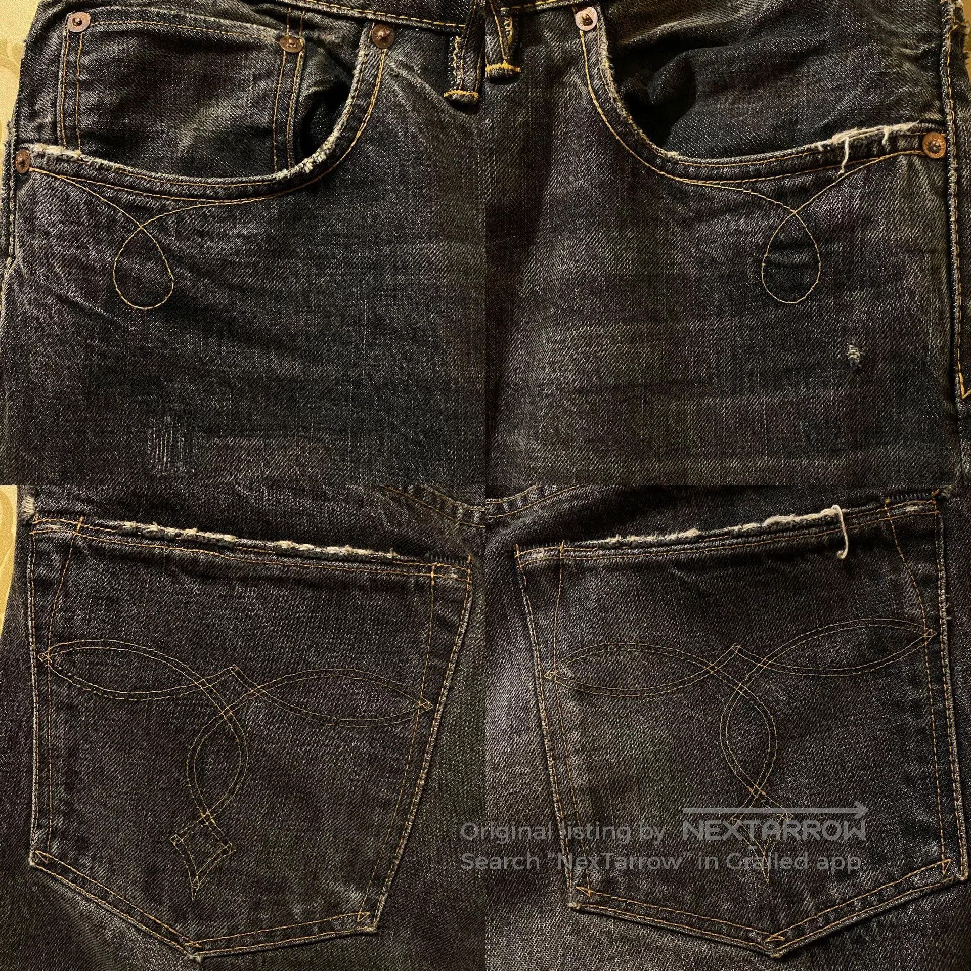 RRL Ralph Lauren RRL Slim Bootcut Vintage Black Denim Jeans. Size US 36 / EU 52 - 5 Thumbnail