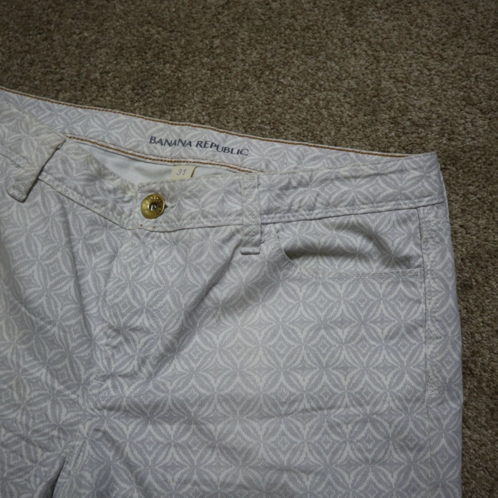 Banana Republic Banana Republic Pants Skinny White 31 Women's Regular 29 Inseam Button Zip Cotton Spandex 99% 1% Casual Womens Size 24" / US 00 / IT 34 - 2 Thumbnail
