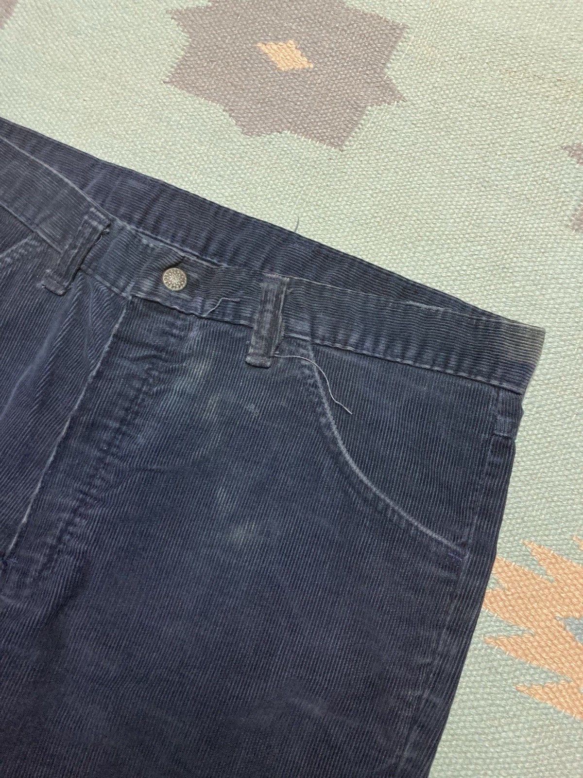 Vintage Vintage 70s corduroy pants bootcut navy blue talon zip 35x31 Size US 35 - 4 Thumbnail