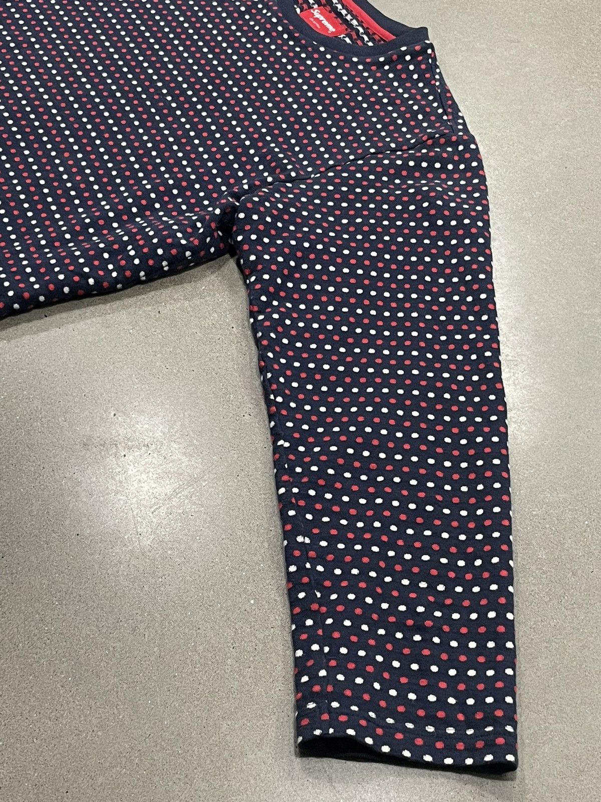 Supreme RARE: F/W 2009 Supreme Polka Dot Knit 3/4 Sleeve "Navy" Size US L / EU 52-54 / 3 - 3 Thumbnail