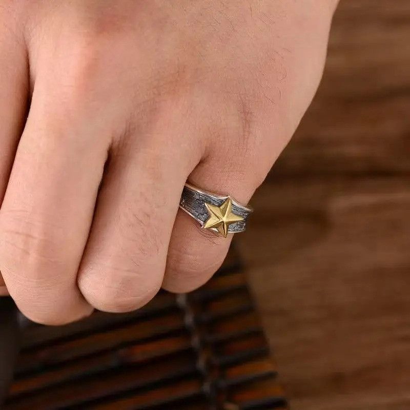Jewelry × Vintage Retro Golden Star Ring Size ONE SIZE - 1 Thumbnail