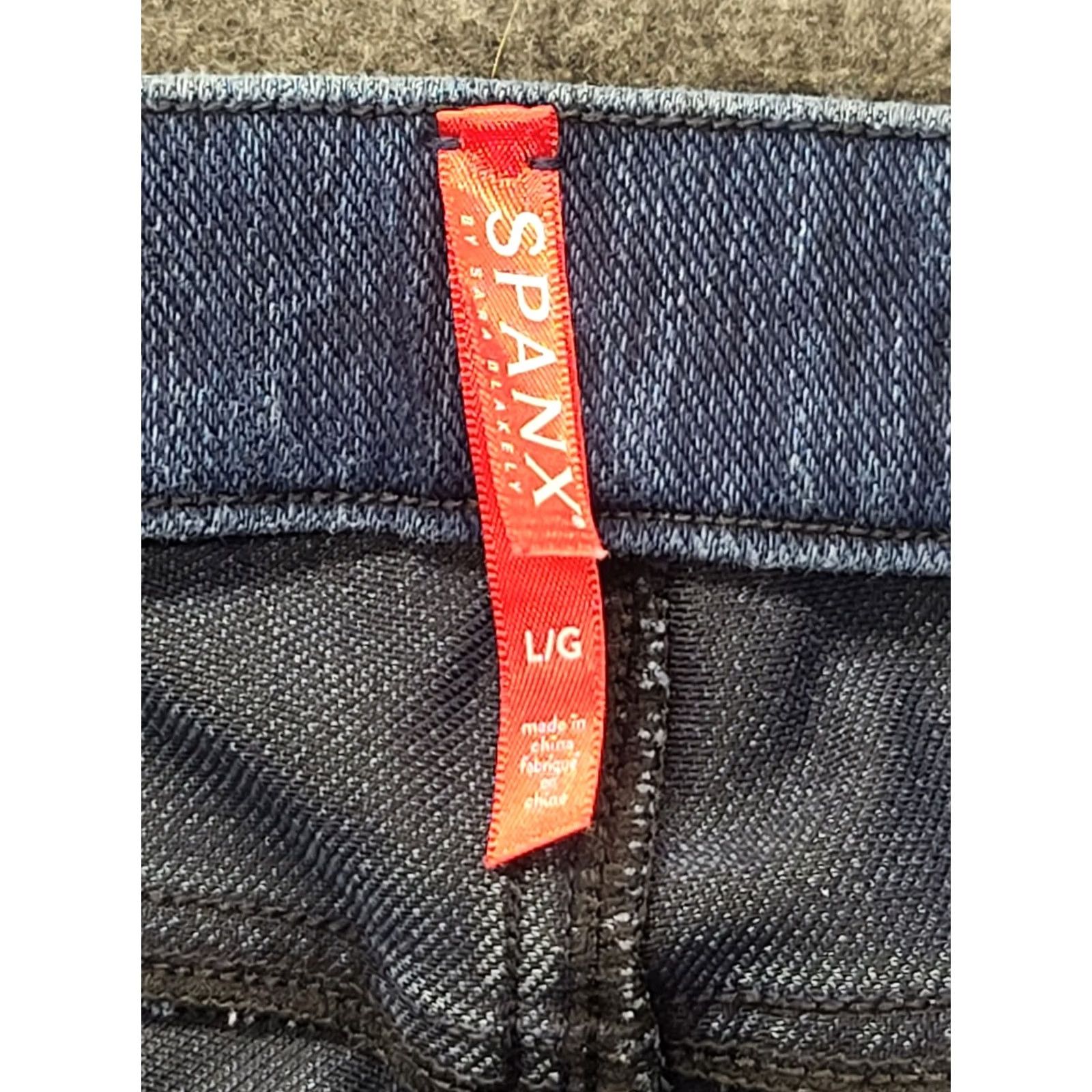 Spanx Spanx Jeans Womens L Ankle High Rise Slimming Shapewear Jeggings Distressed Blue Denim Cotton Polyester Spandex Size 36" / US 14 / IT 50 - 2 Thumbnail