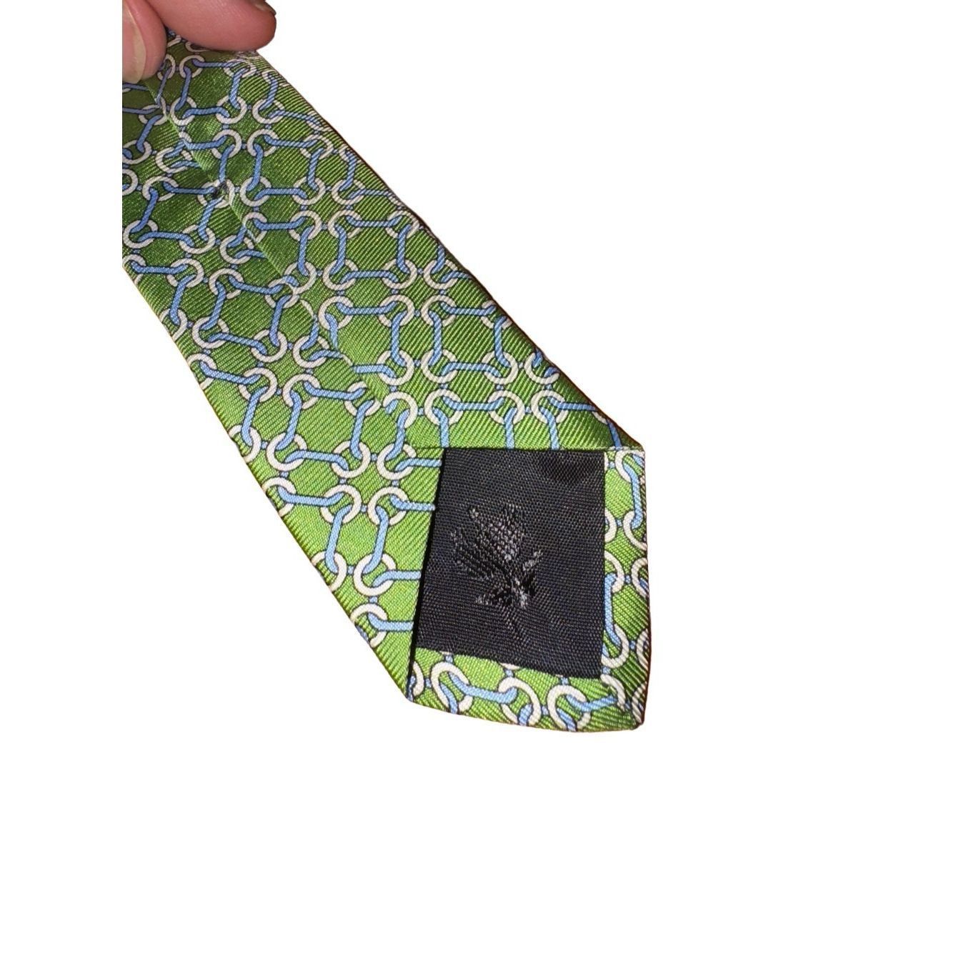 Brooks Brothers Brooks Brothers Lime Green Horse bit Print Handmade 100% Sil Size ONE SIZE - 5 Thumbnail