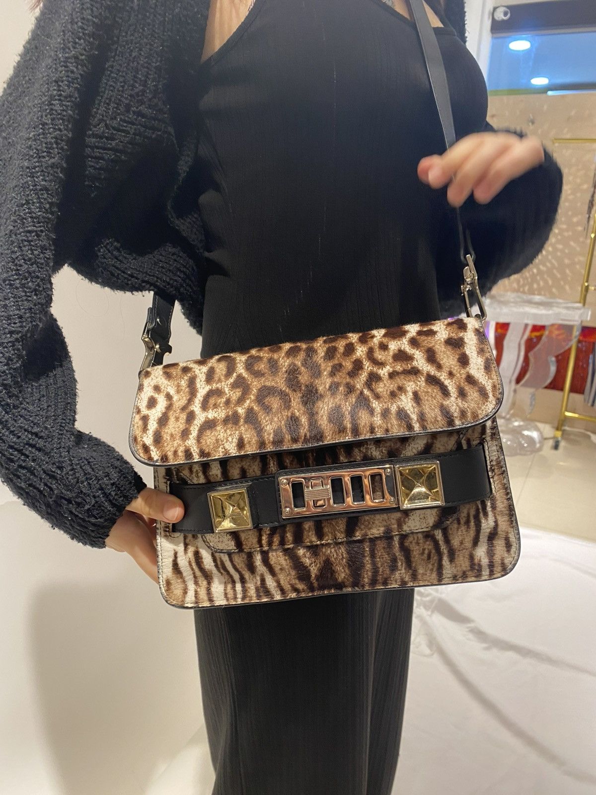 Proenza Schouler Proenza Calf Hair Leopard Mini PS11 Classic Shoulder bag Size ONE SIZE - 3 Thumbnail