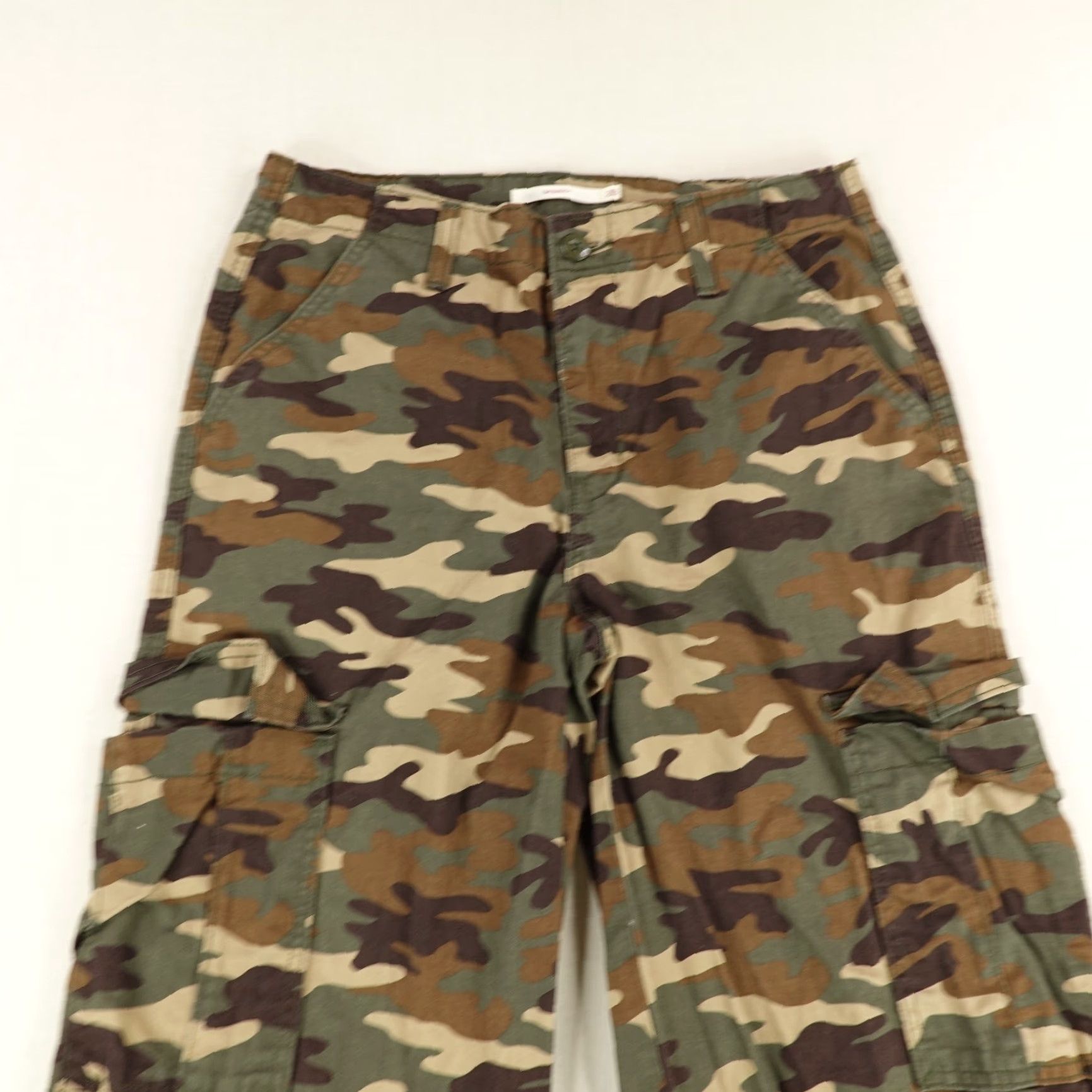 Levi's Levi's Cargo Pants Men 28 Green Camouflage Military Canvas Straight Fit Baggy Casual Size US 30 / EU 46 - 2 Thumbnail