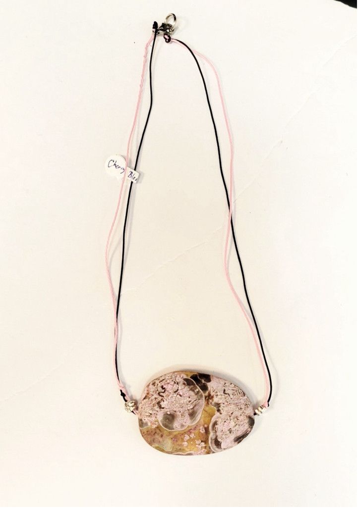 Handmade Sakura Cherry Blossom Pendant Double Corded Necklace 18" Size ONE SIZE - 1 Thumbnail