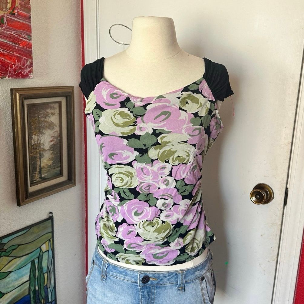 Other INC international concepts purple and green floral shirt Size M / US 6-8 / IT 42-44 - 1 Thumbnail