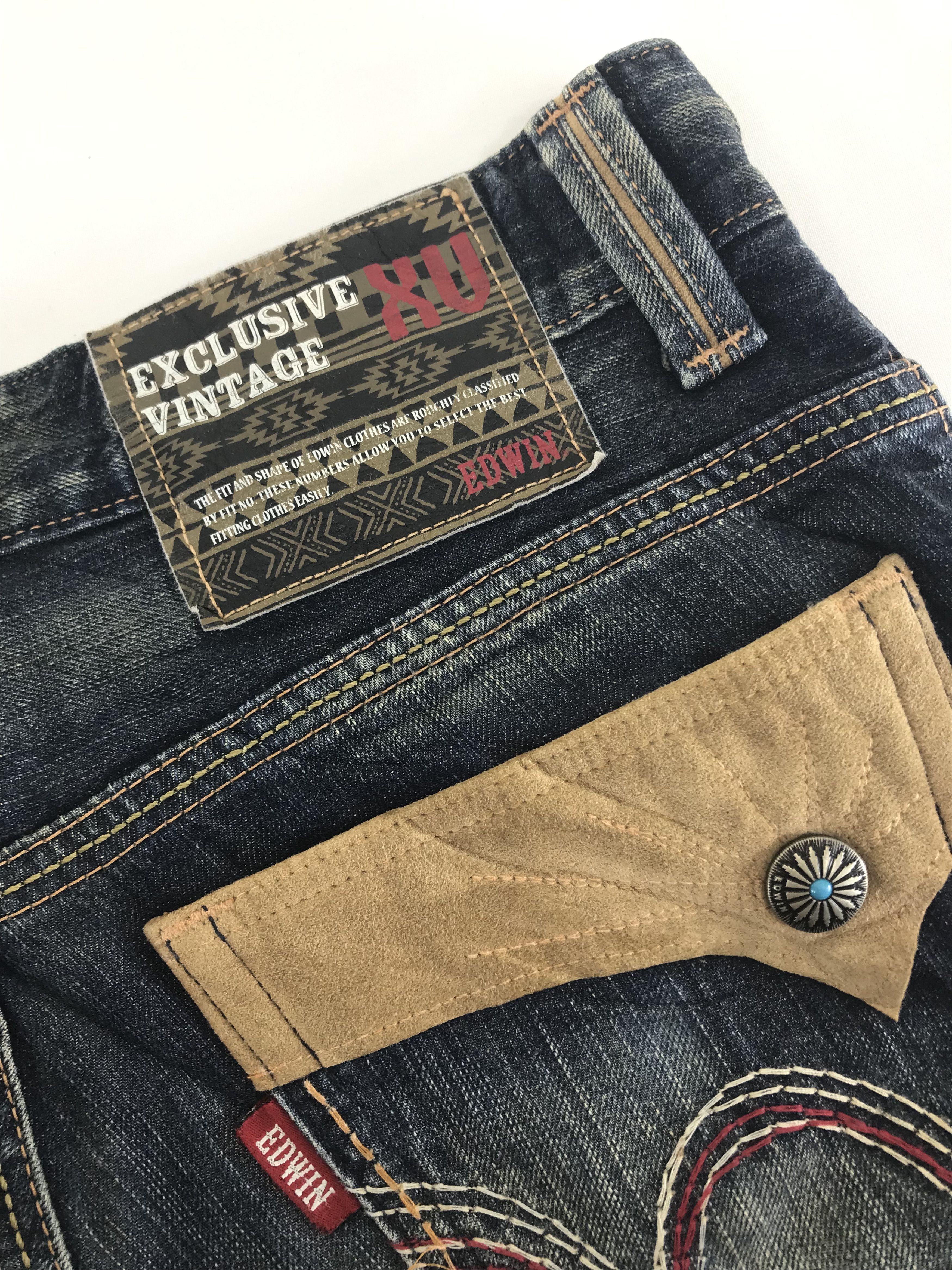 Edwin Vintage Edwin 441 XVS Mud Wash Flare Jeans Distressed Denim Size US 32 / EU 48 - 11 Thumbnail