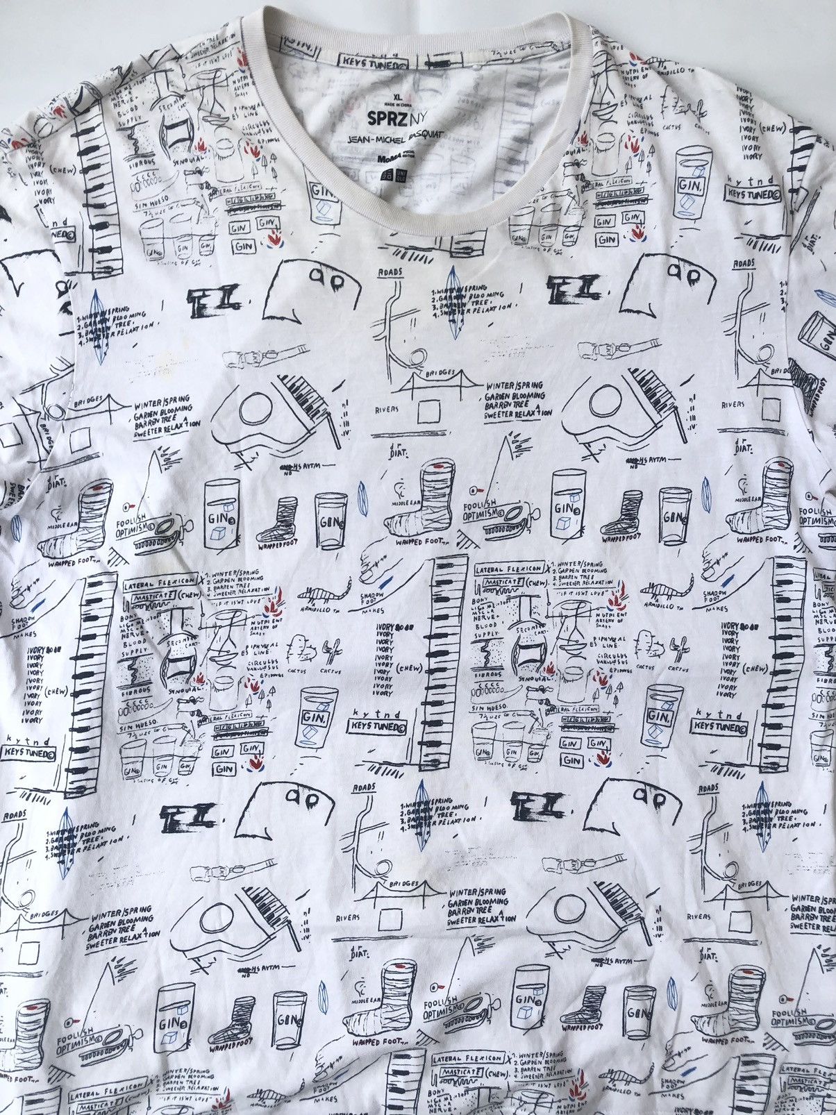 If Six Was Nine × Japanese Brand × Jean-Michel Basquiat JEAN MICHEL BASQUIAT X UNIQLO t SHIRT FULL PRINT DESIGN Size US XXL / EU 58 / 5 - 4 Thumbnail