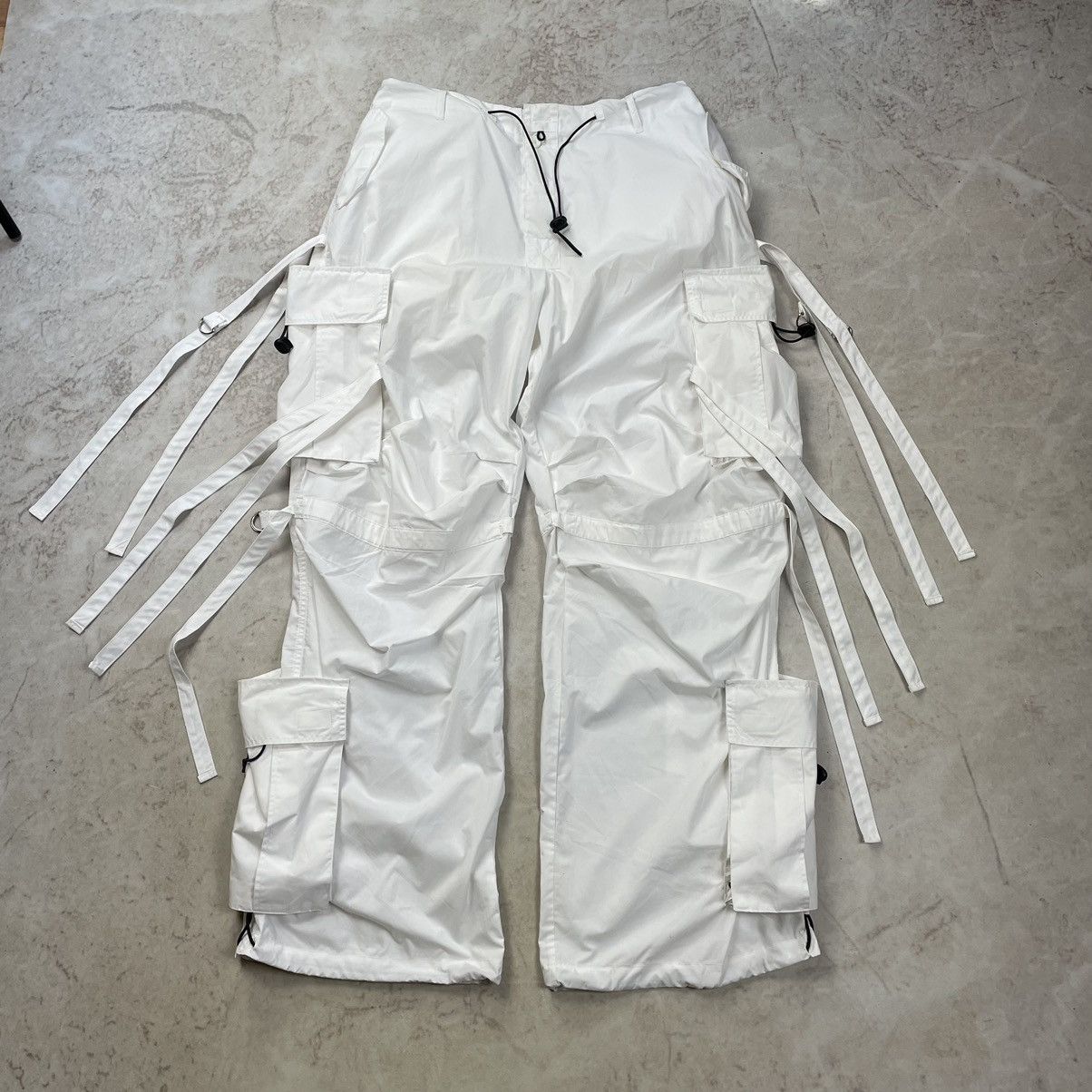 image of If Six Was Nine Junya Watanabe Rick Owens Style Bondage Cargo Baggy Pant in White, Men's (Size 38)