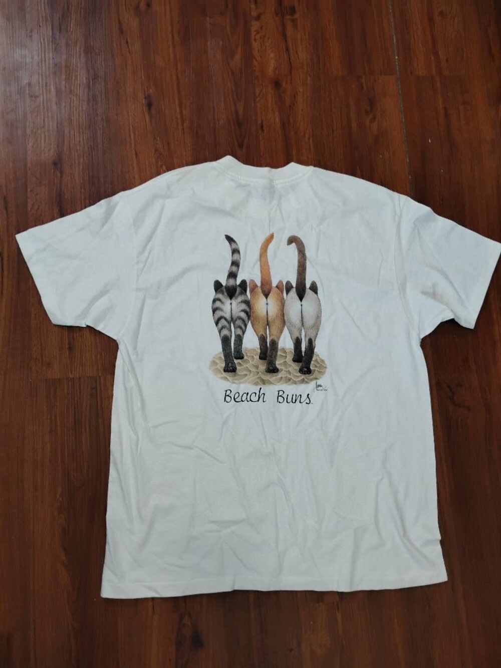 Hanes Vintage Beach Bums Hawaii Cat Kitten Bob Harrison T-Shirt Size US XL / EU 56 / 4 - 6 Thumbnail