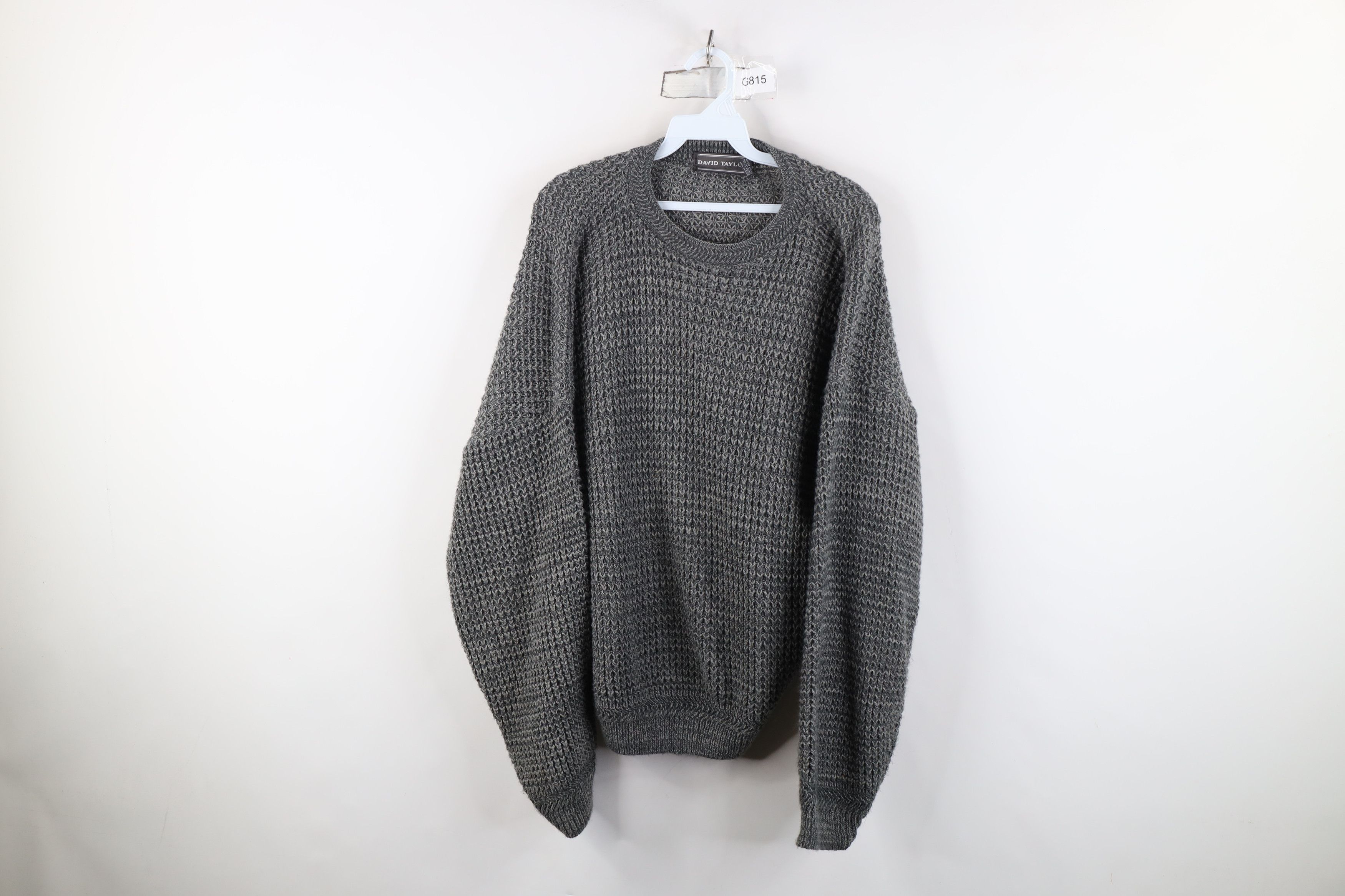 Vintage Vintage 90s Streetwear Chunky Thermal Knit Sweater Gray USA Size US L / EU 52-54 / 3 - 1 Thumbnail