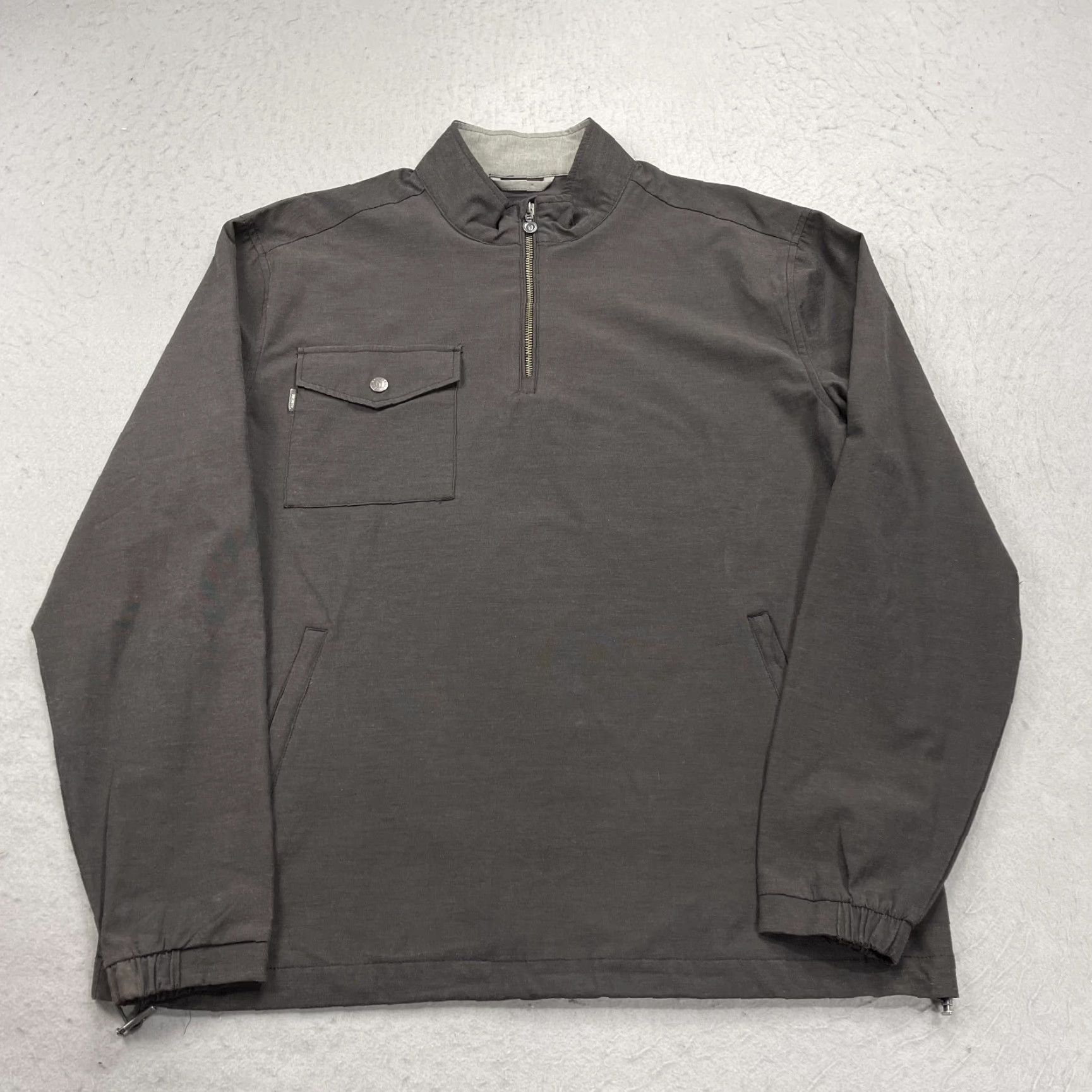 Logo 7 Linksoul Golf Jacket Mens M Gray 1/2 Zip Windbreaker Logo Boardwalker Activewear Spring Fall Golf Mens Size US M / EU 48-50 / 2 - 2 Thumbnail