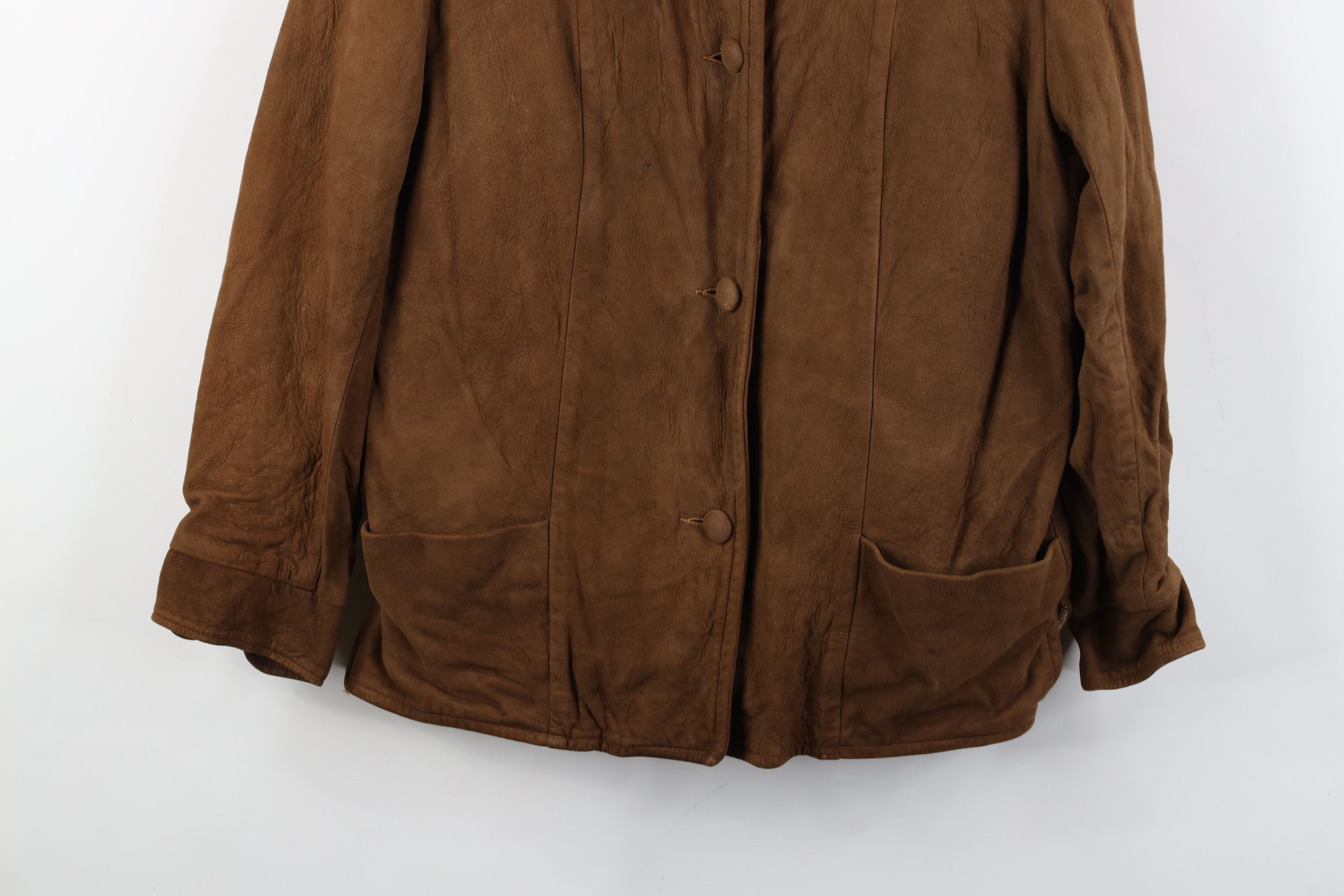 Vintage Vintage 50s Streetwear Lined Suede Leather Jacket Brown Size S / US 4 / IT 40 - 3 Thumbnail