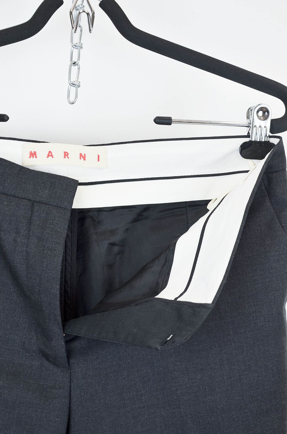 Marni MARNI Charcoal Virgin Wool Tailored Trousers - IT42 Size 28" / US 6 / IT 42 - 6 Thumbnail