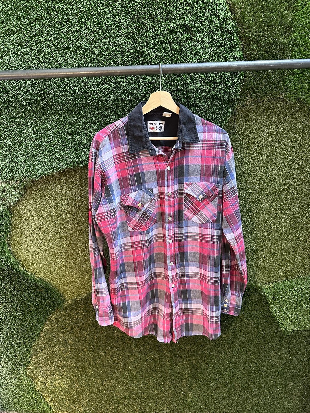 Vintage Vintage 1980s Western Craft Snap-up Plaid Shirt Size XL Size US XL / EU 56 / 4 - 1 Thumbnail